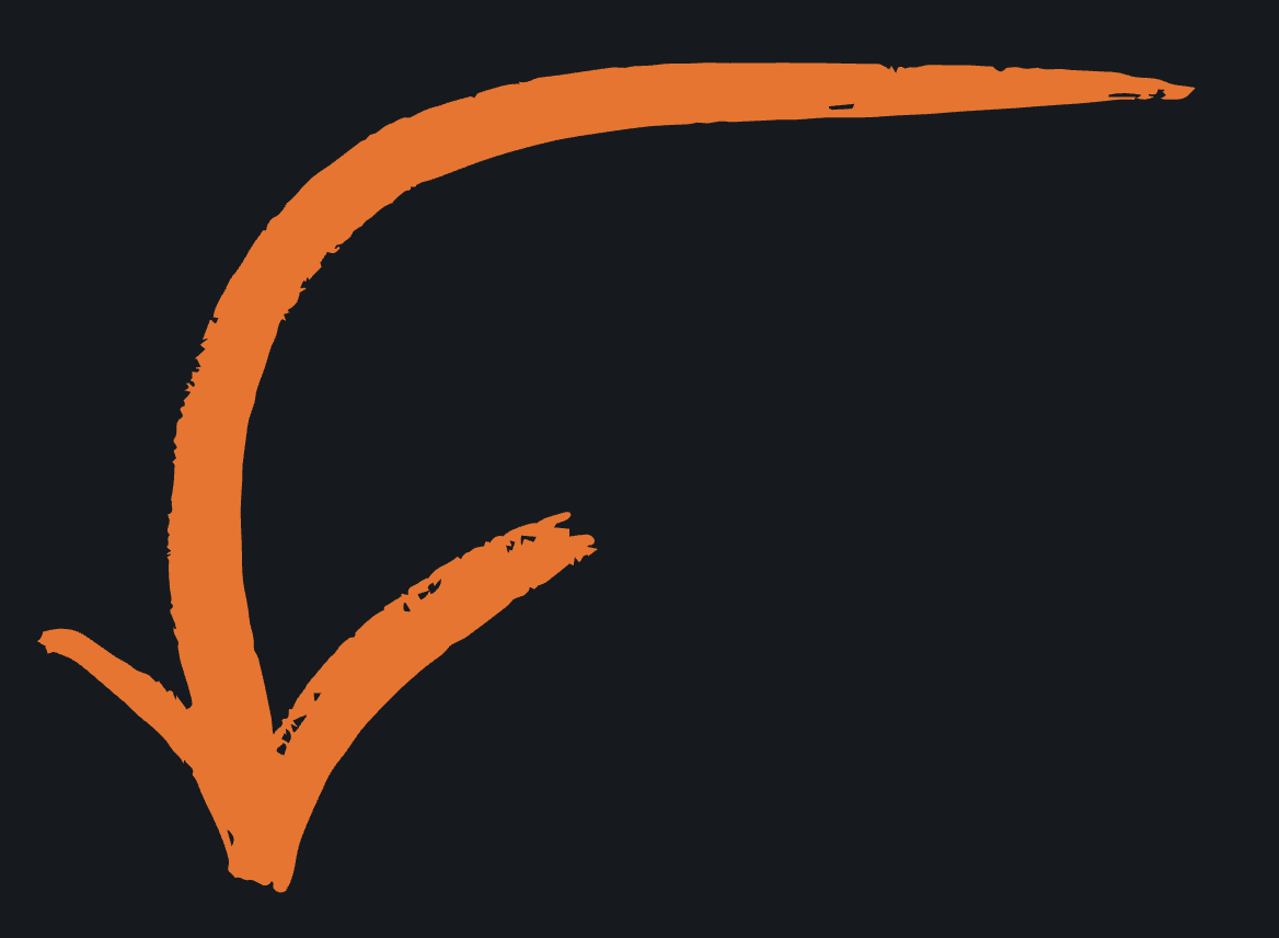 Orange check mark on a black background.