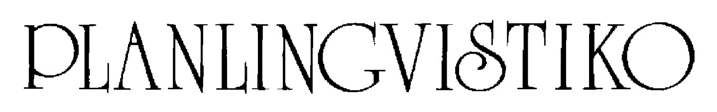 The image displays a logo with the text 'Planlingvistiko' in a stylized font.