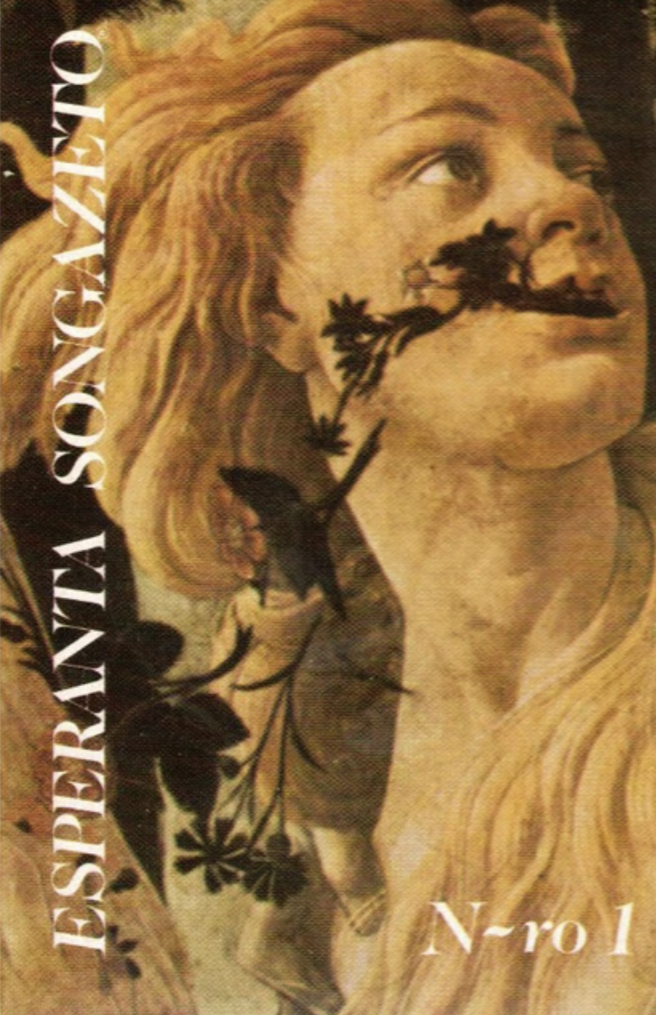 Cover featuring a woman with long blonde hair holding a flower to her lips, with text reading 'Esperanta Songazero' and 'N-ro 1'.