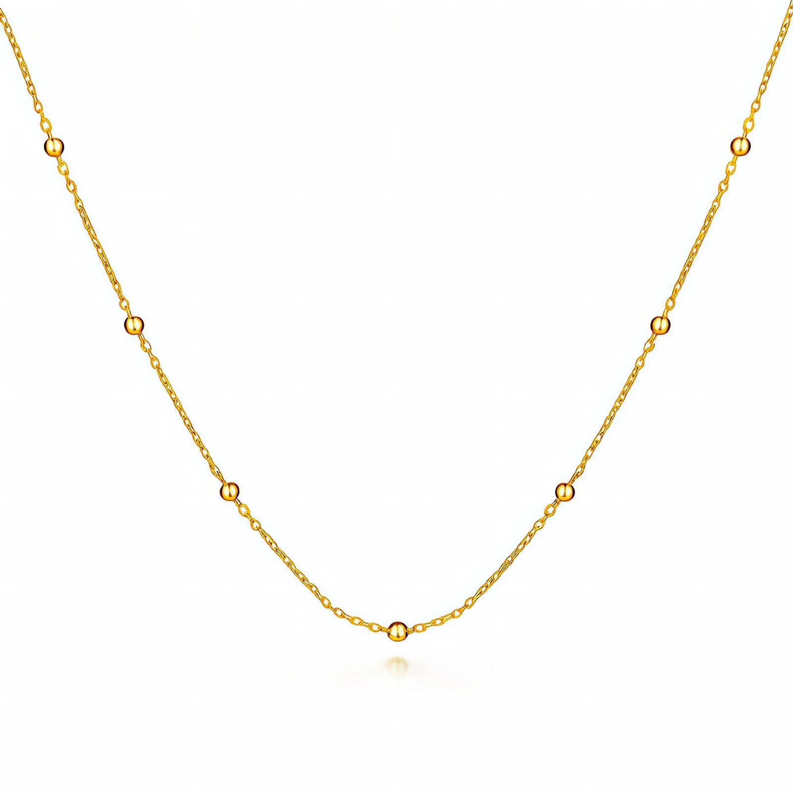A Gold Beaded Chain Necklace