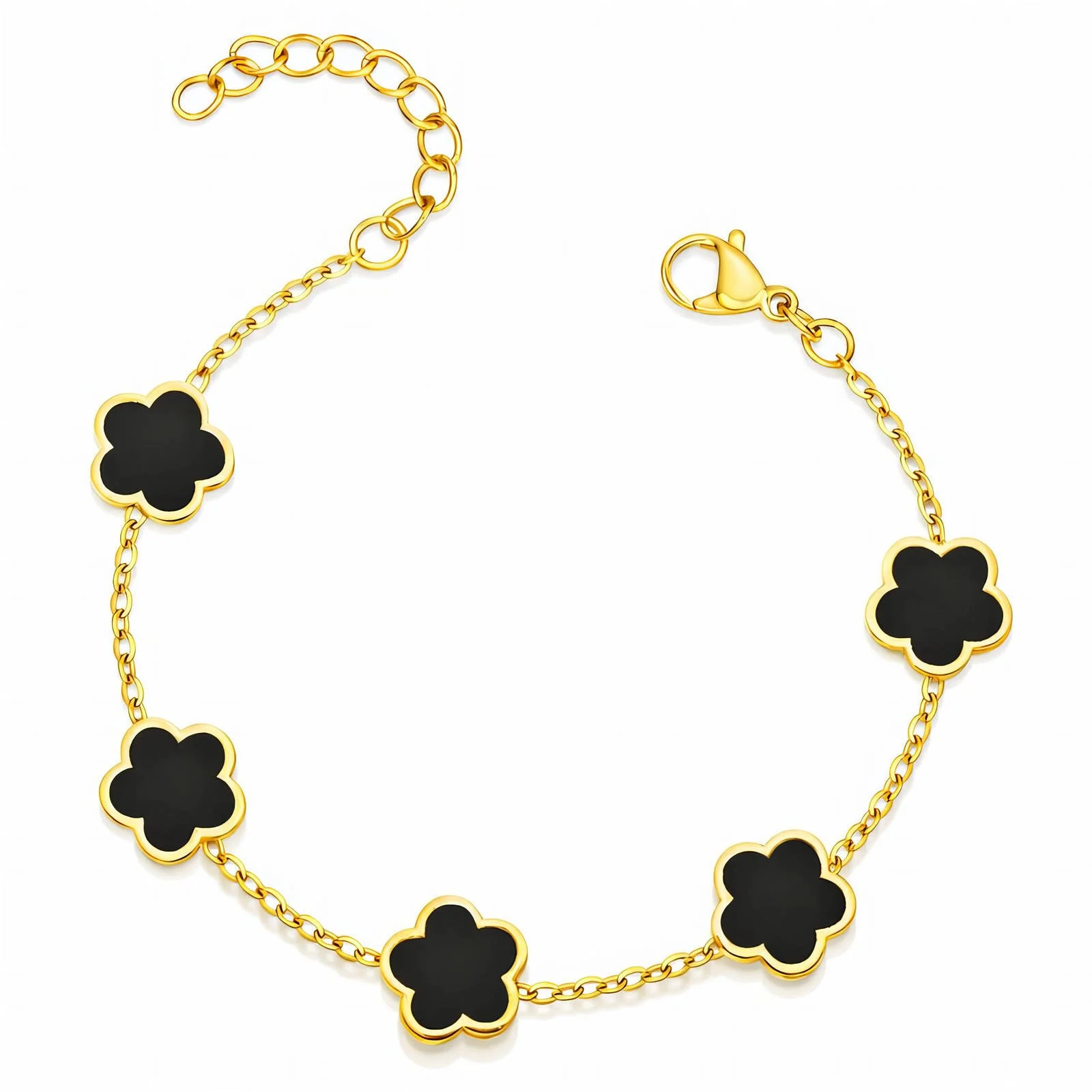 Black & Gold Flower Bracelet