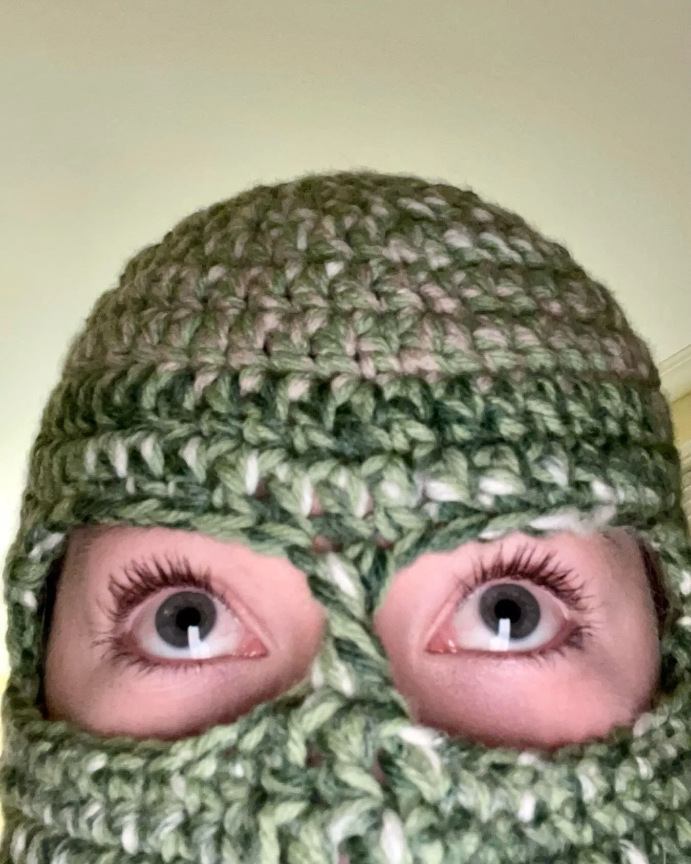This was super fun to play around with and create a balaclava! Will I ever wear it out&hellip;.. mmmmm&hellip; probably not. 

#crochet#crochetbalaclava#crochetwintergear