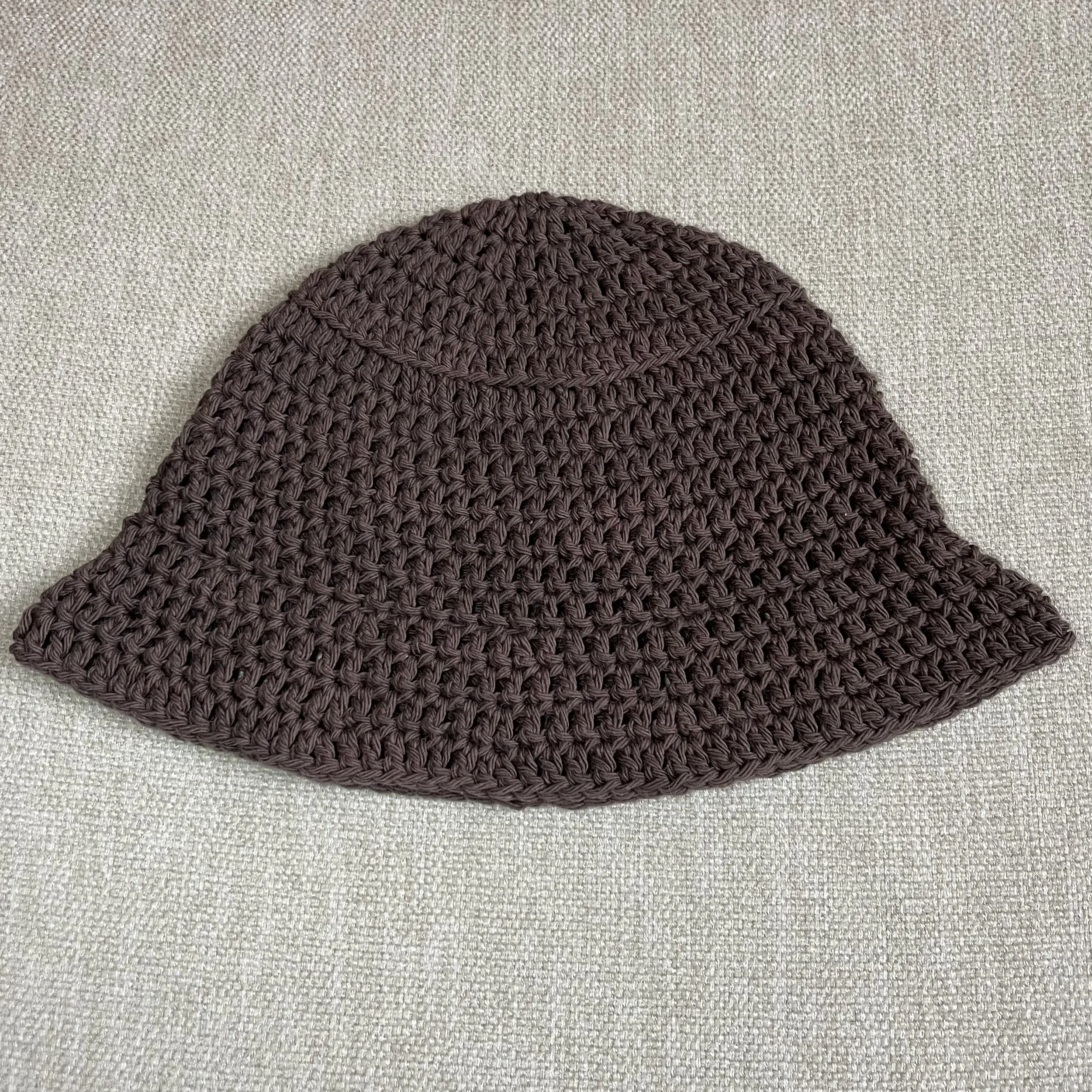 Brown Cotton Bucket Hat