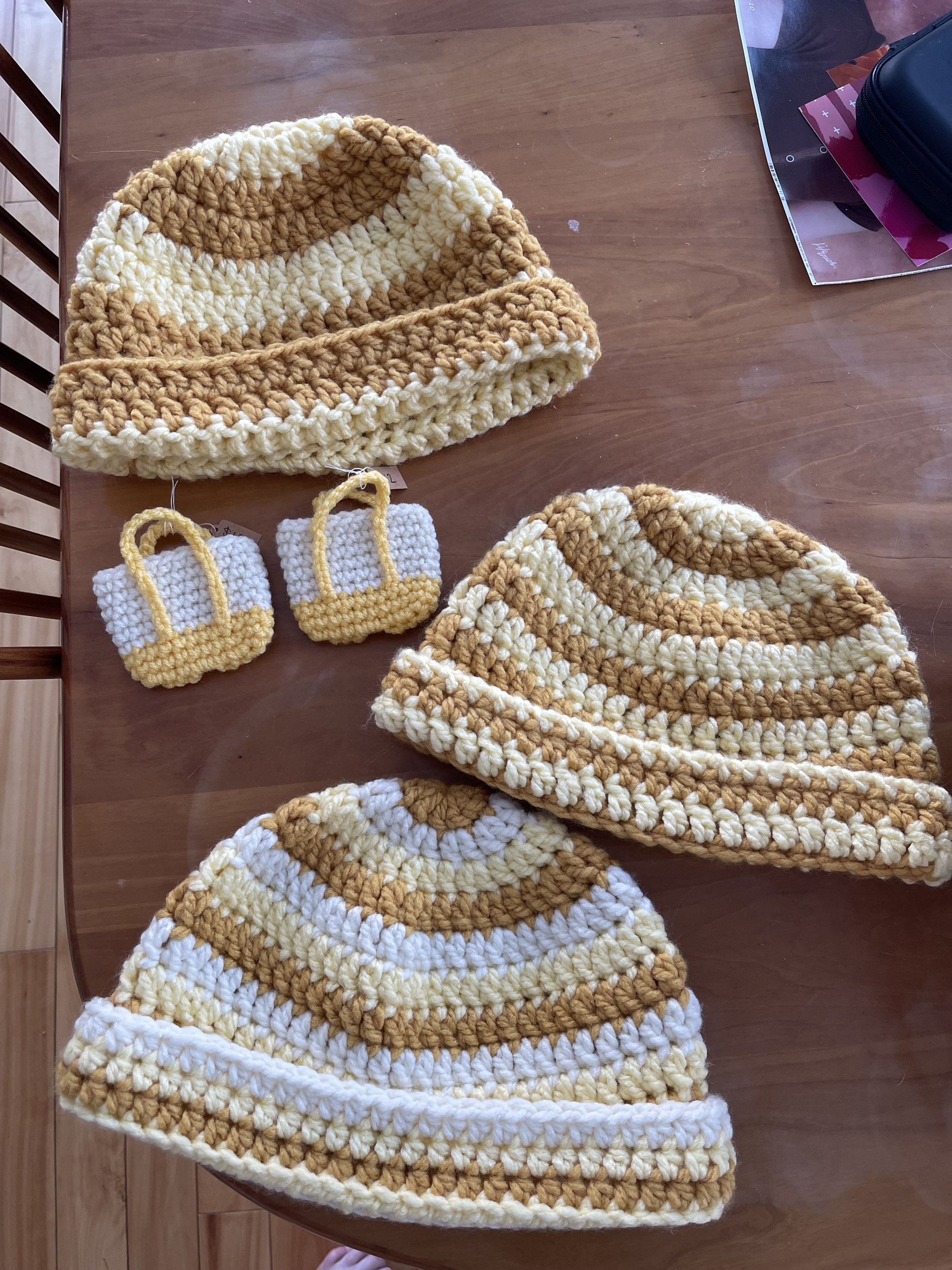 Striped yellow hats