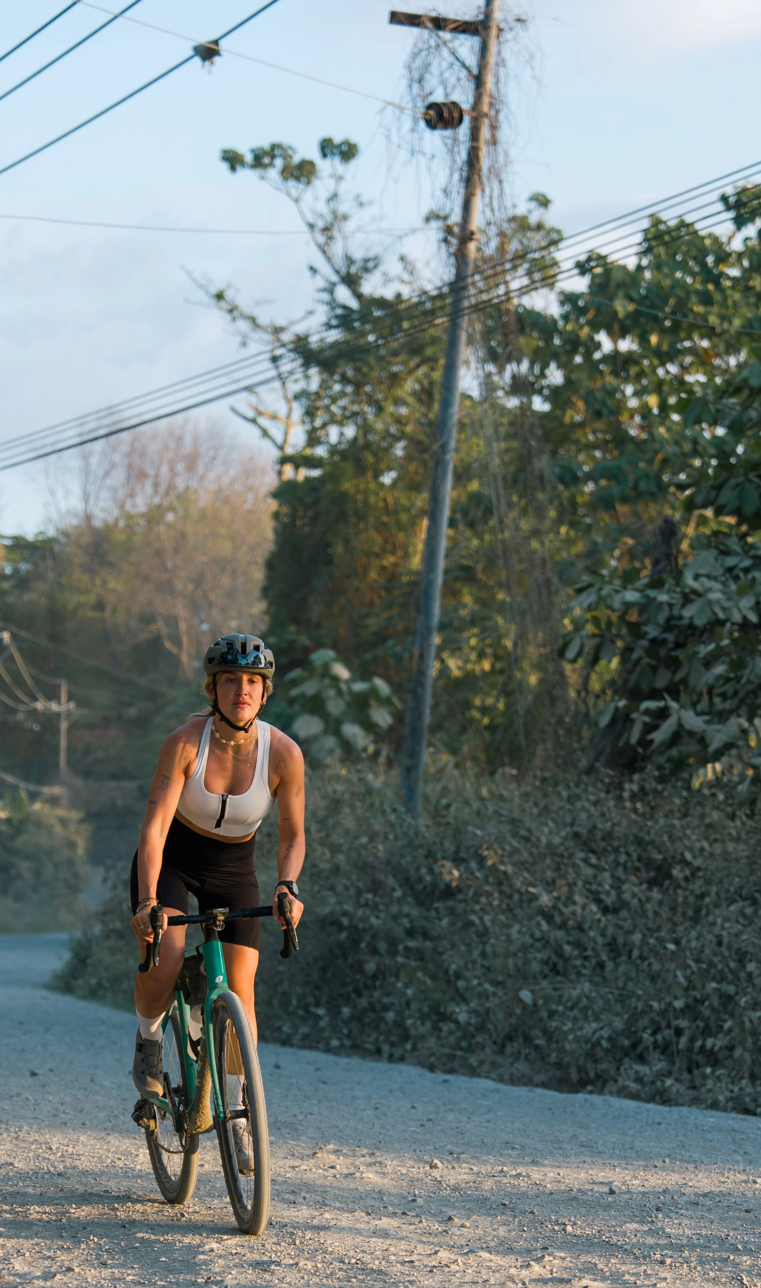 LUCA cycle wear on a Costa Rica gravel road — campaign by James Hillman fashion consultancy