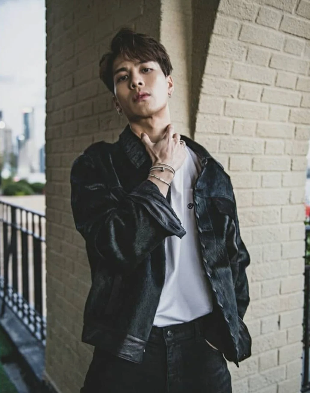 Kozha mens luxury leather jacket on Jackson Wang — Bulgarian heritage menswear by James Hillman