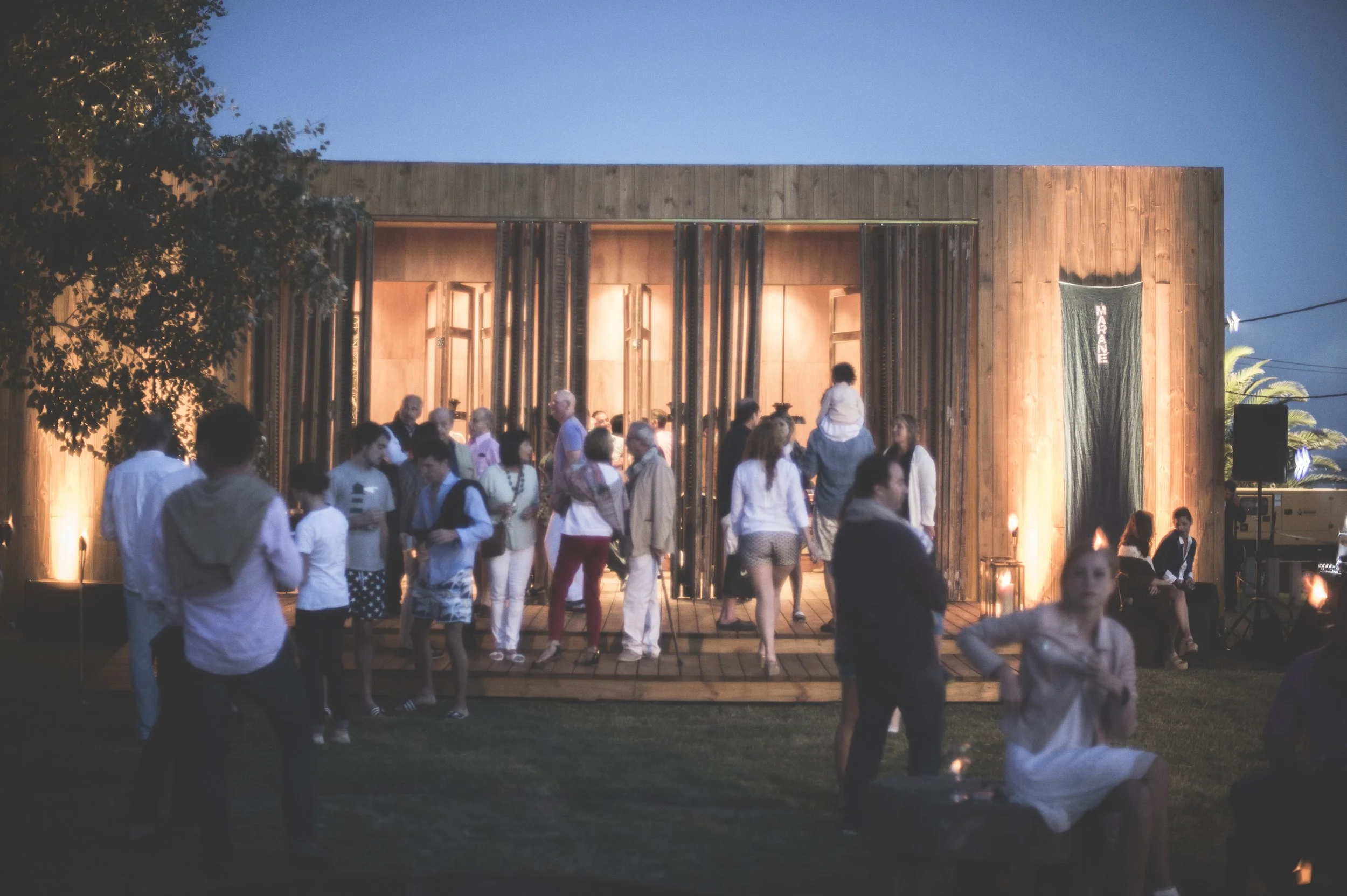 Casa Marane flagship store Uruguay — eucalyptus dry build exterior, family-run resort wear brand