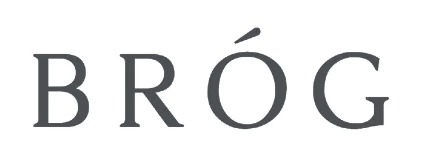 BRÓG's original logo, a light serif wordmark, before the rebrand.