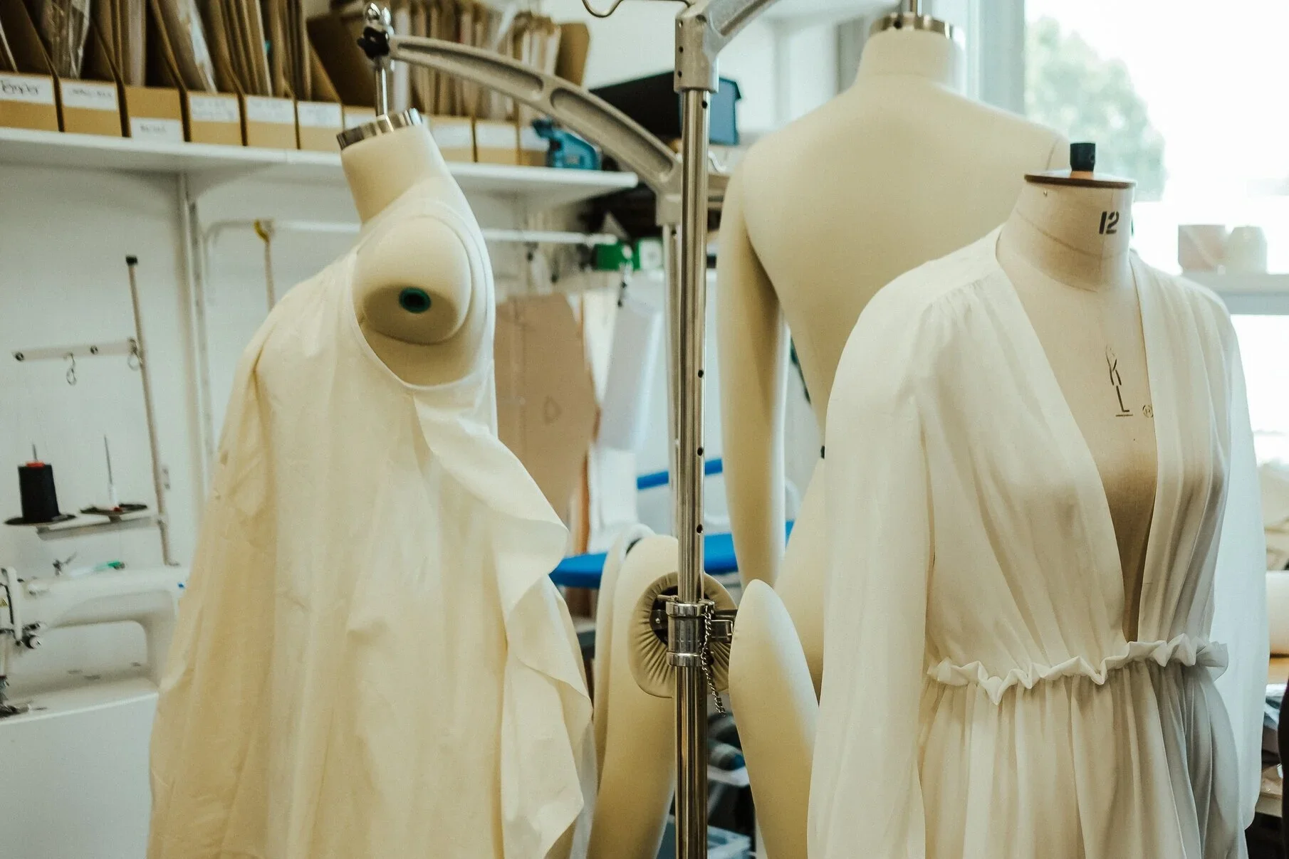 Garment samples in James Hillman's Studio