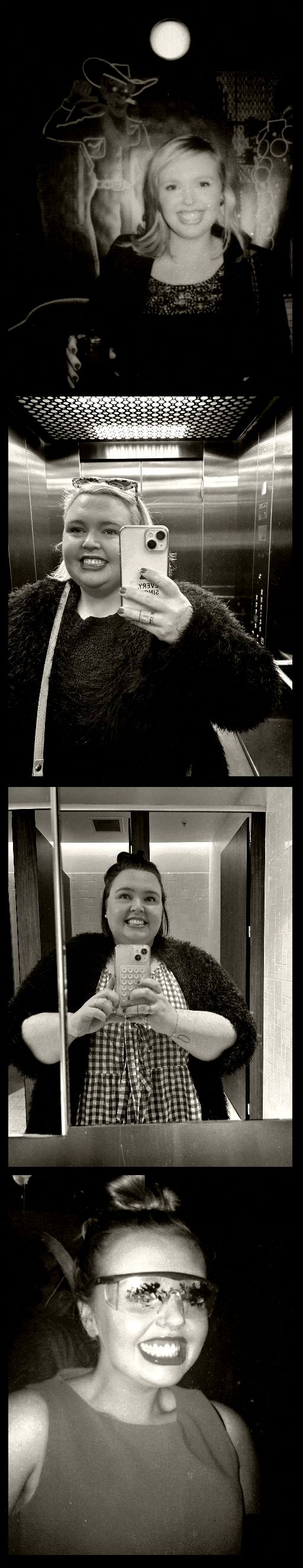 4 x Black and White images of Kate - Founder of Overthink This With Me