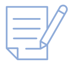 Outline of a paper with lines of text and a pen writing on it