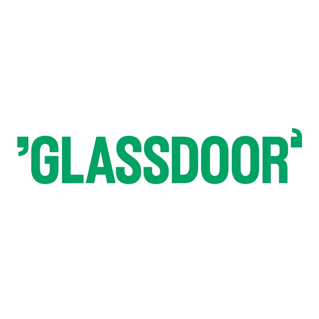 Green text on a white background that reads ''GLASSDOOR''
