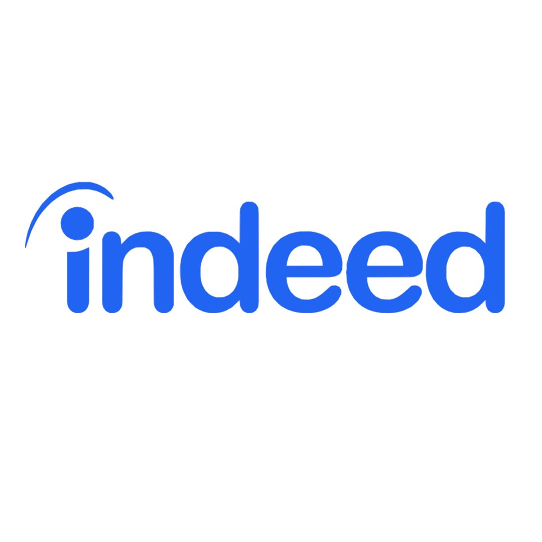 The logo of Indeed, a job search website, in blue text with an arc over the letter 'i'.