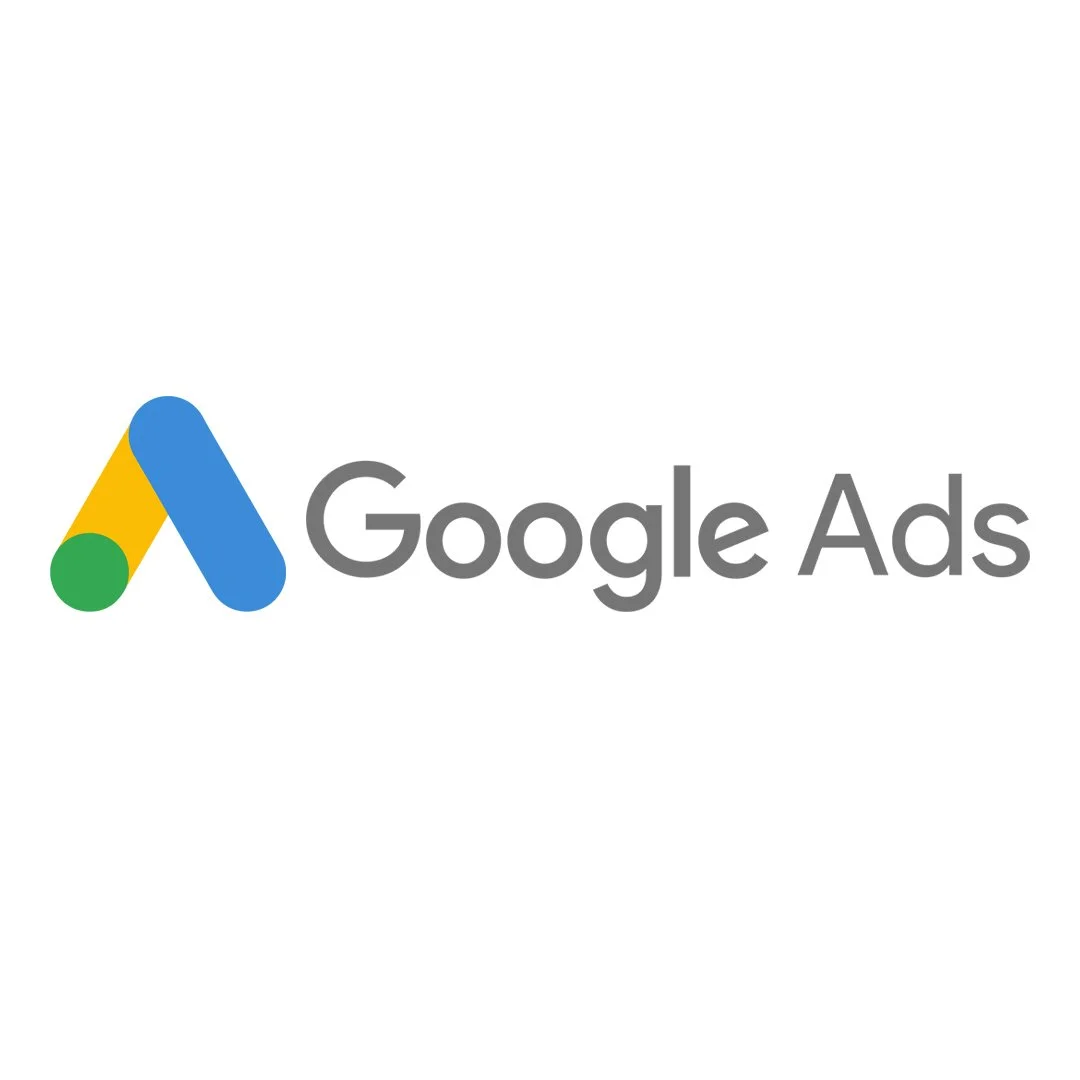 Google Ads logo with a stylized 'A' in blue, yellow, and green, and the text 'Google Ads' in gray.