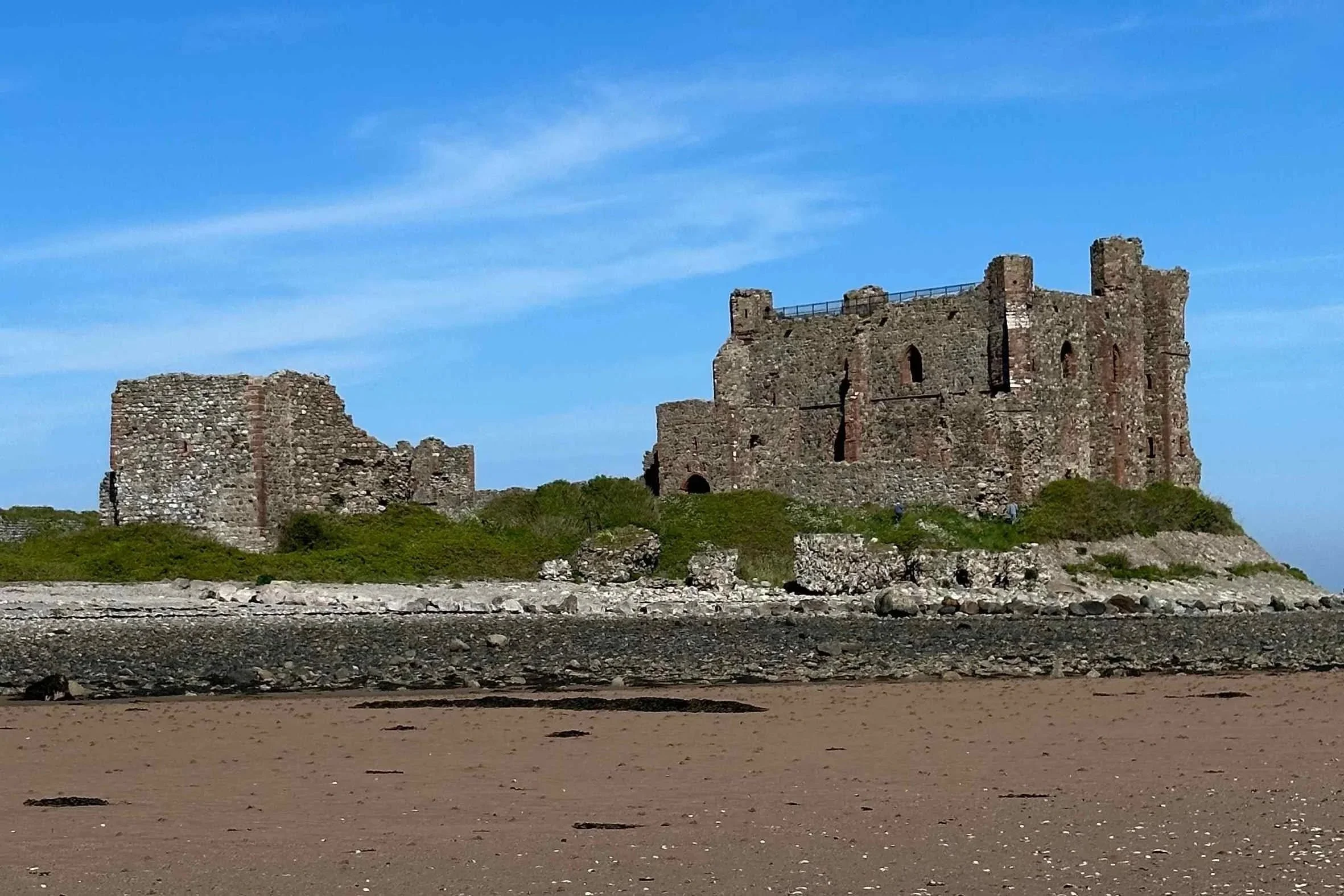 Piel Castle ruins on Piel Island off the Furness Peninsula in Morecambe Bay