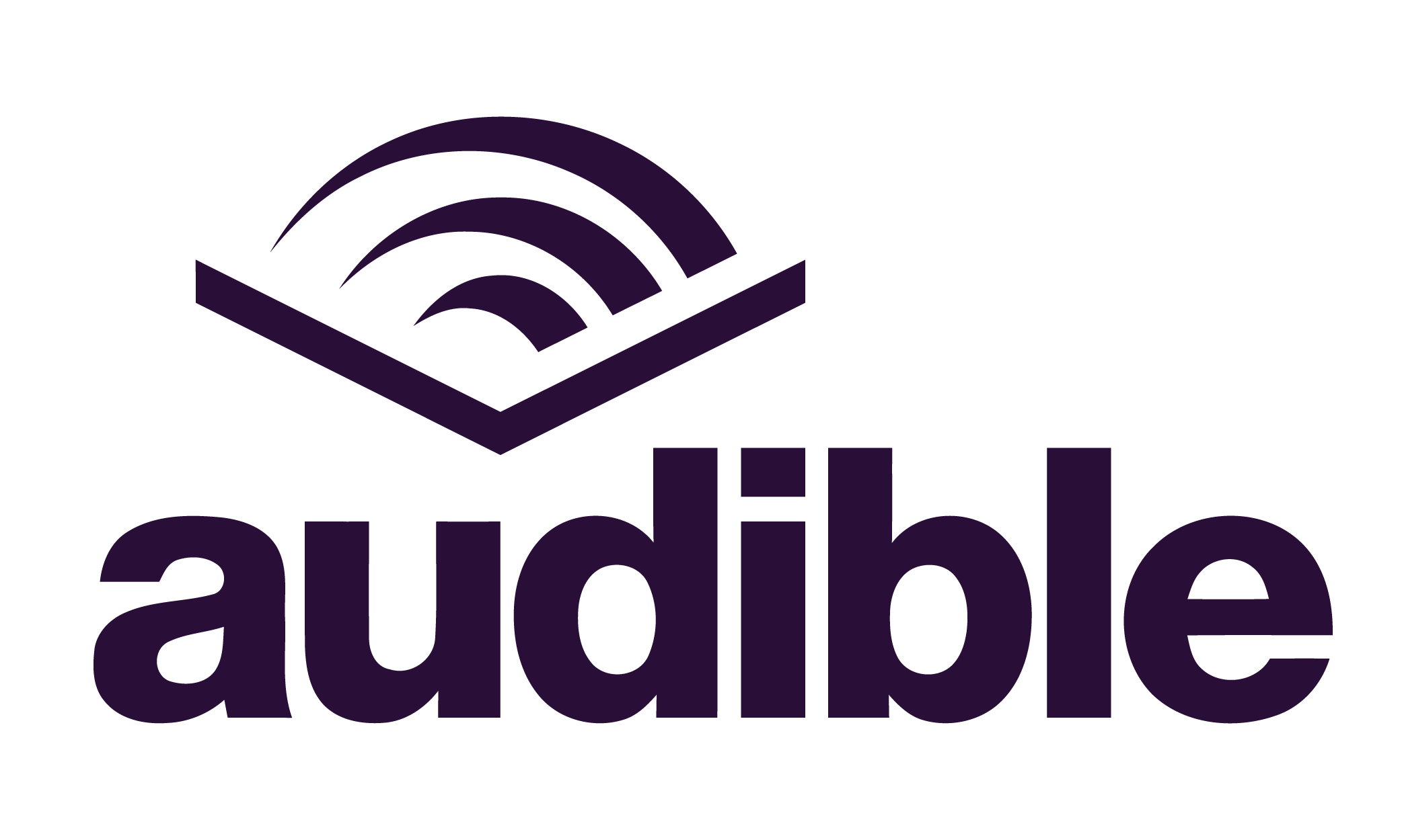 Logo for 'Audible' logo in purple text