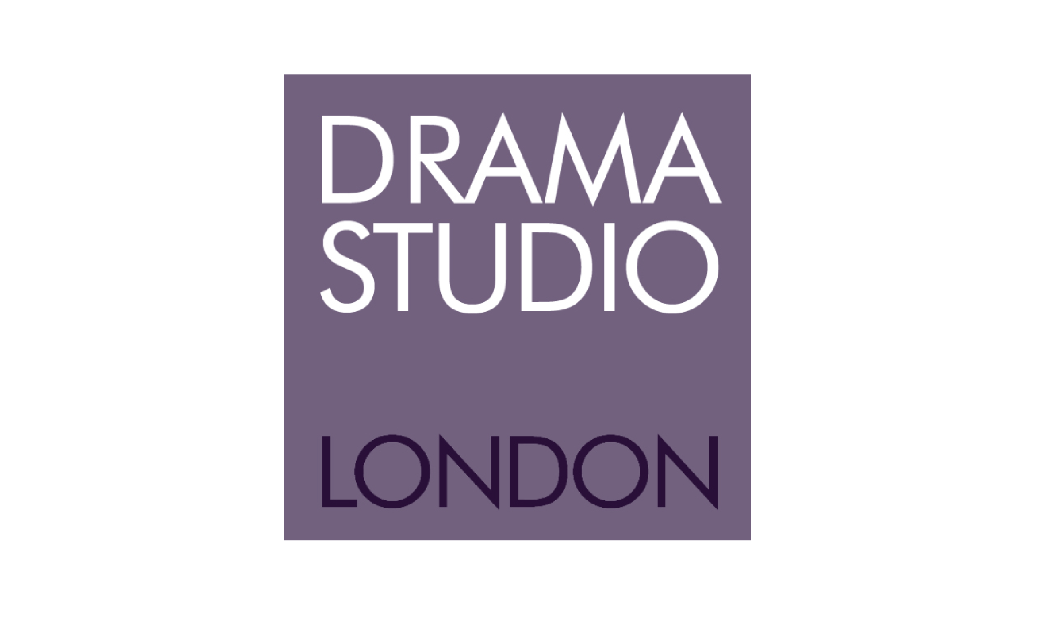 Logo for 'Drama Studio London; with purple text