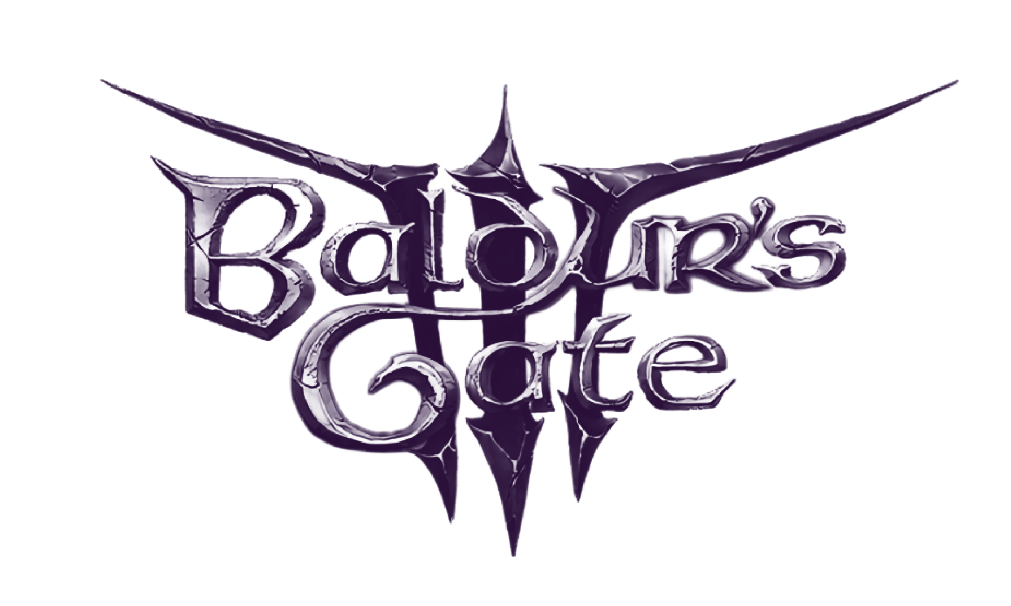 Logo for ''Baldur's Gate' in purple