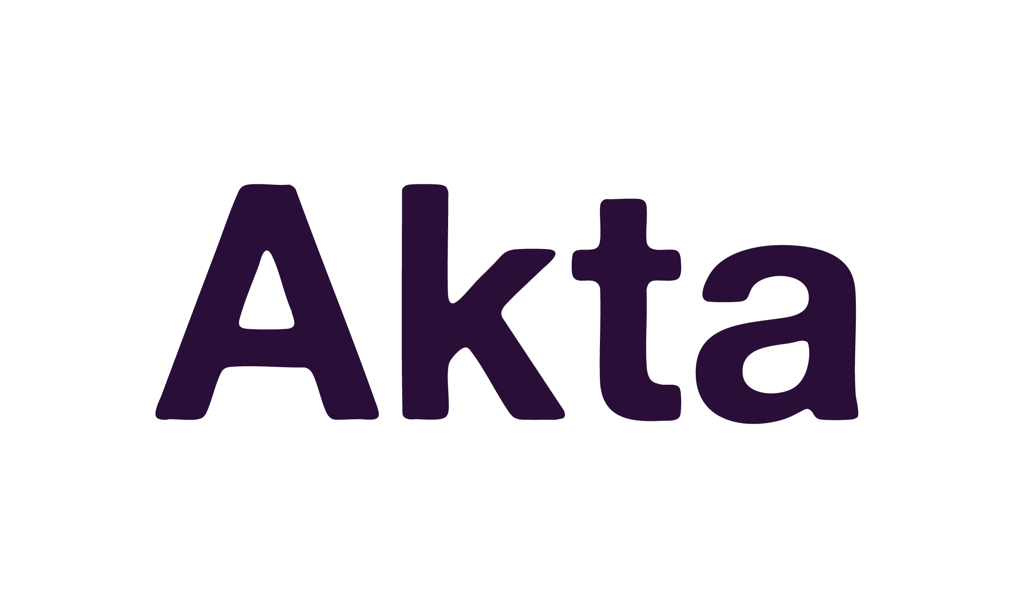 Logo for 'Akta' with purple text