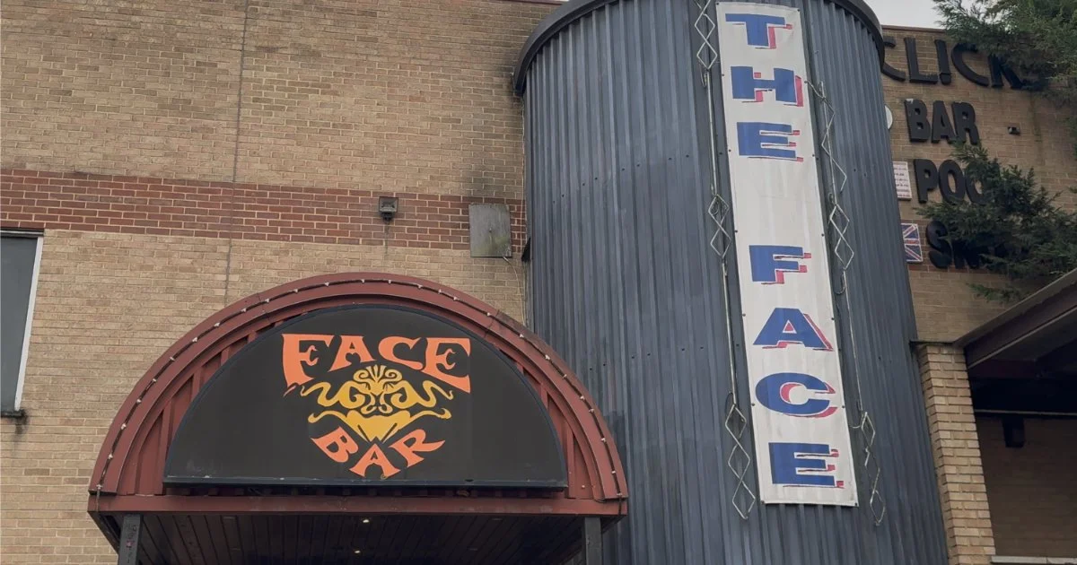 The signage outside of The Face Bar in Reading