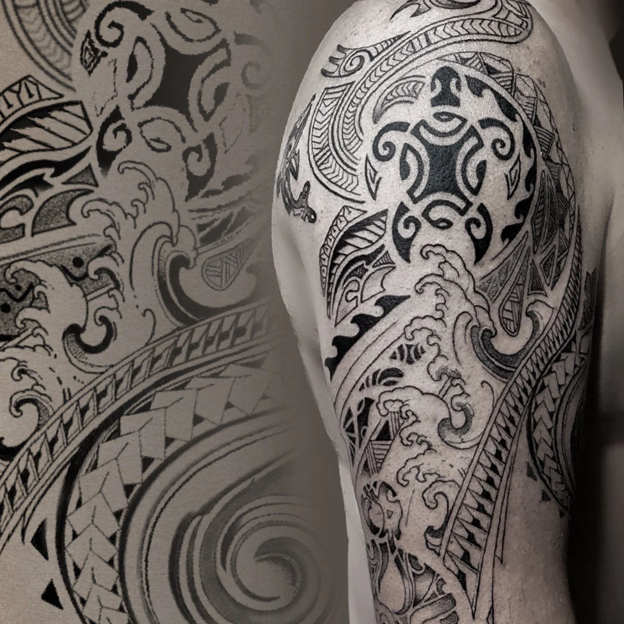 Schwarze Castom-Tattoos 