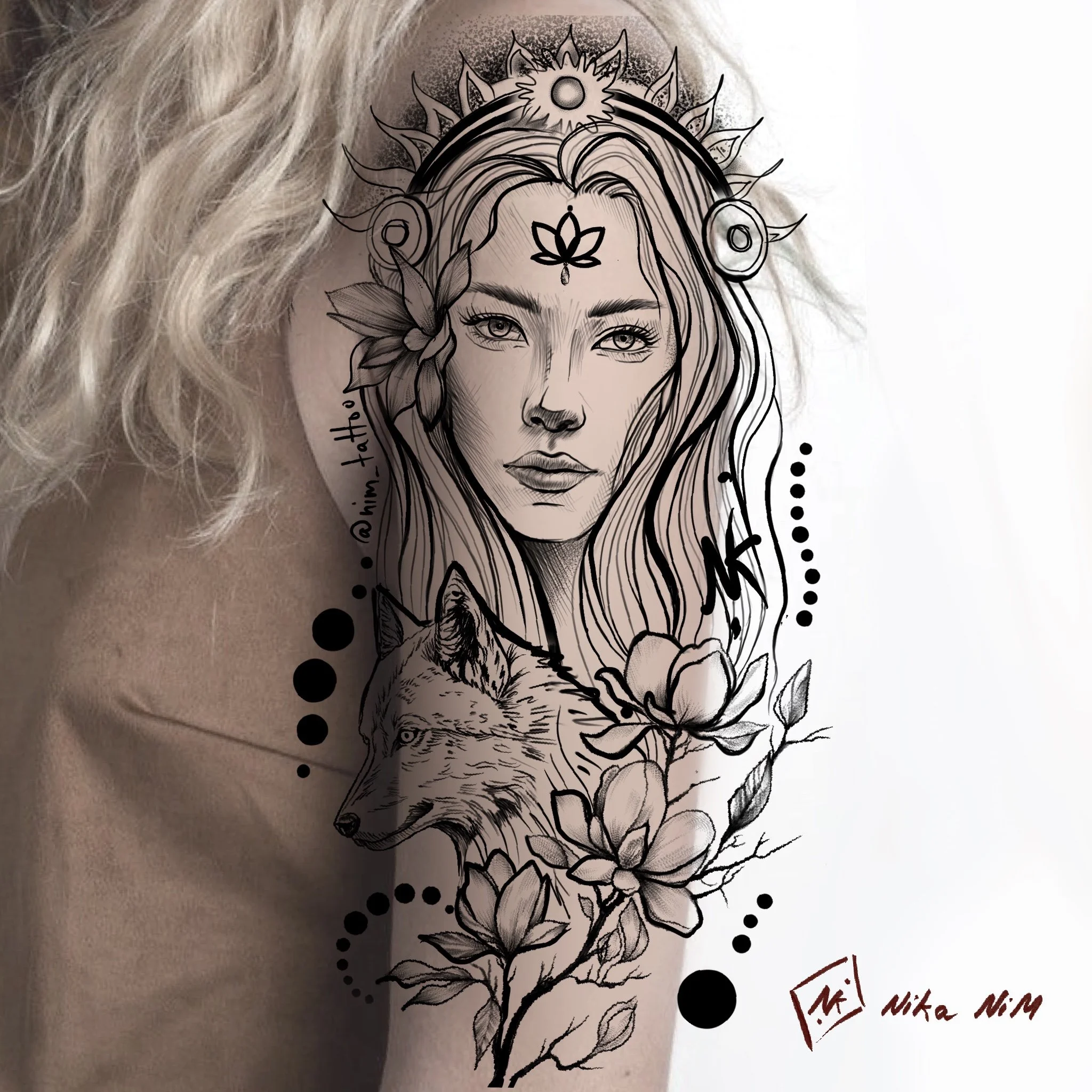 Flowers Tattoo Design For Women 
