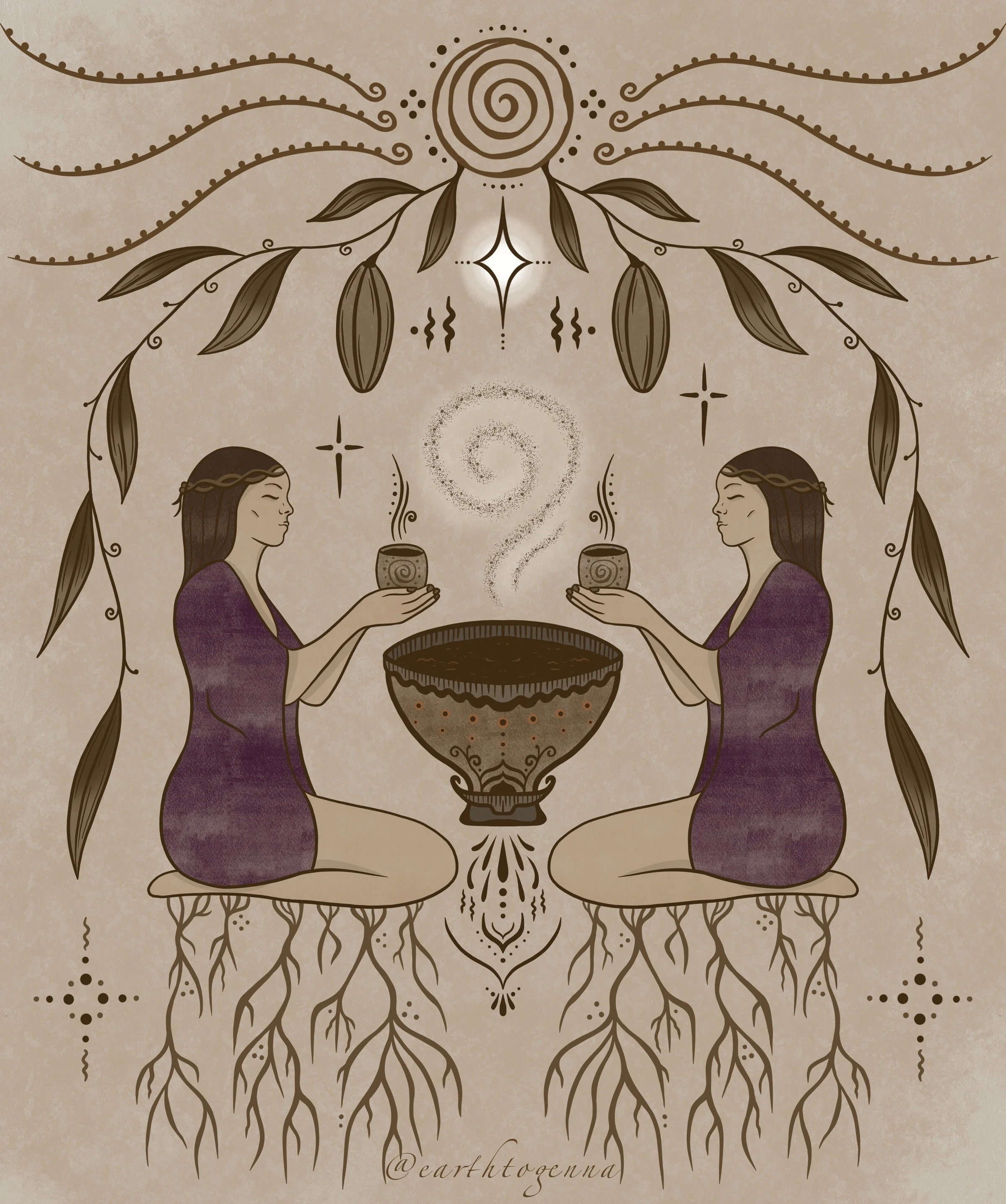 Sacred mother cacao art print