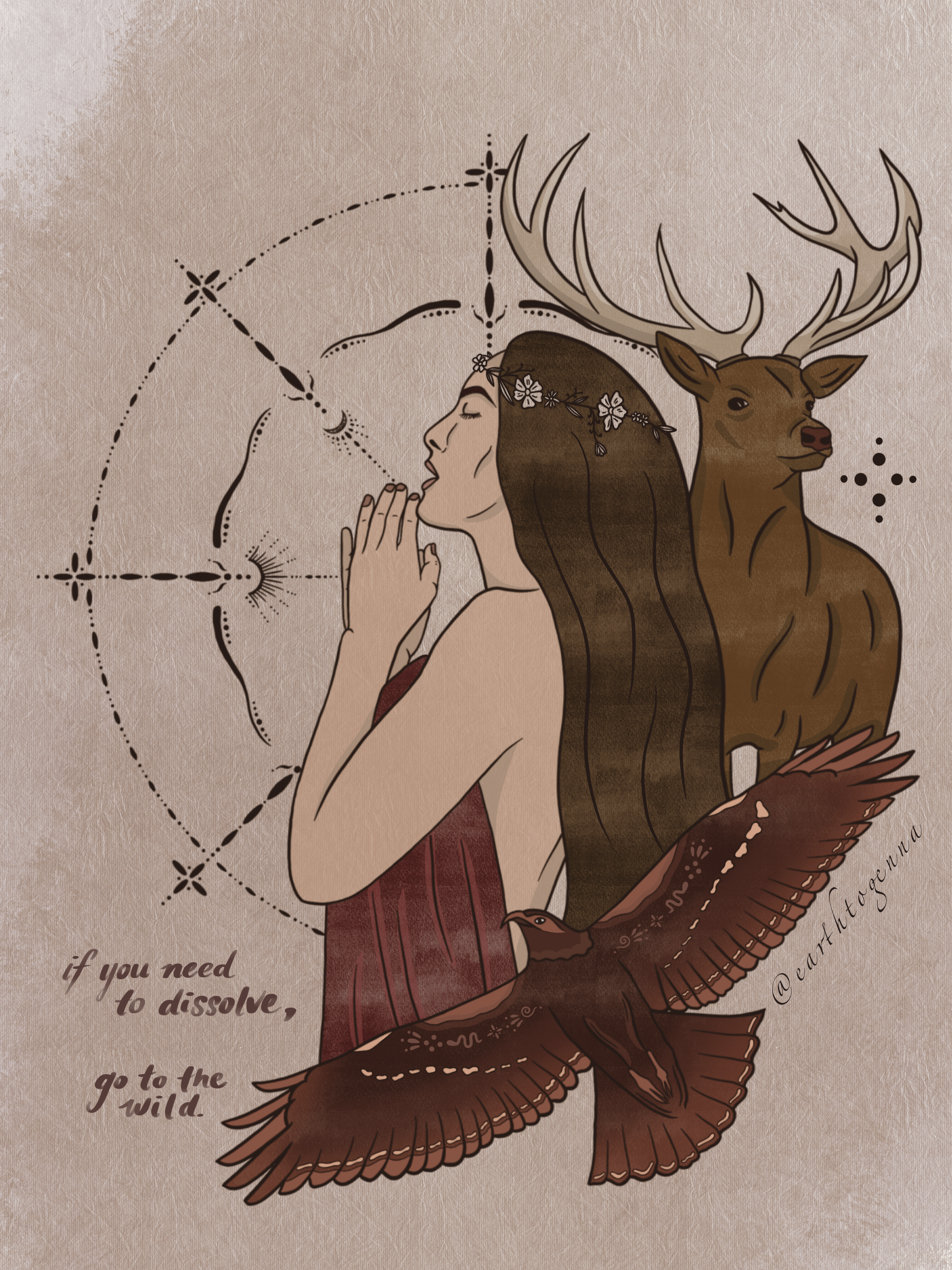 Woman of the wild art print
