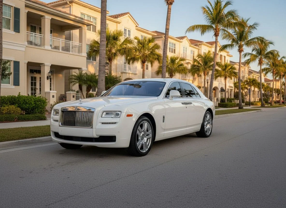 Sarasota Motor Club - Rolls Royce Ghost Series 2 rental Sarasota - White Rolls-Royce Ghost Series II luxury sedan available for rental in Sarasota