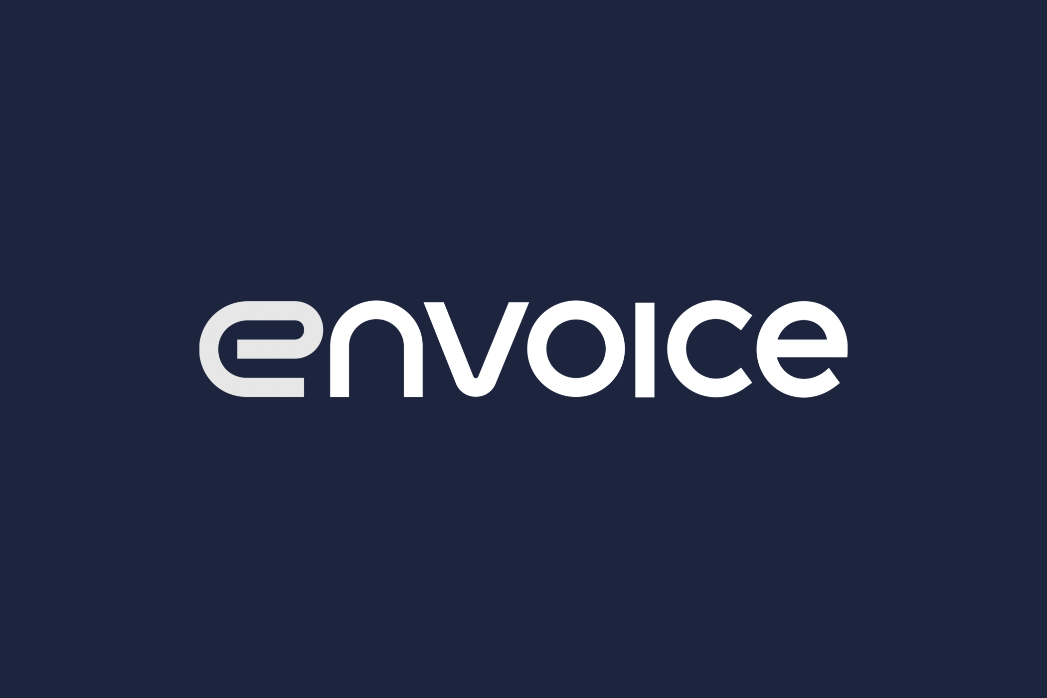 A dark blue background with the word 'evoice' written in large, white, lowercase letters.