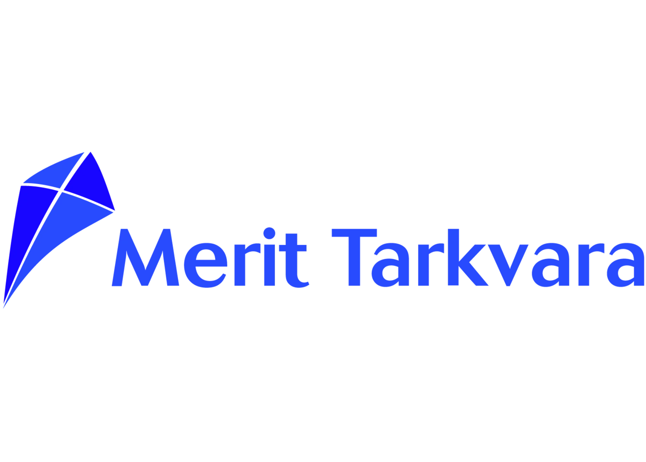 Merit Tarlow logo featuring a blue geometric shape and blue text.