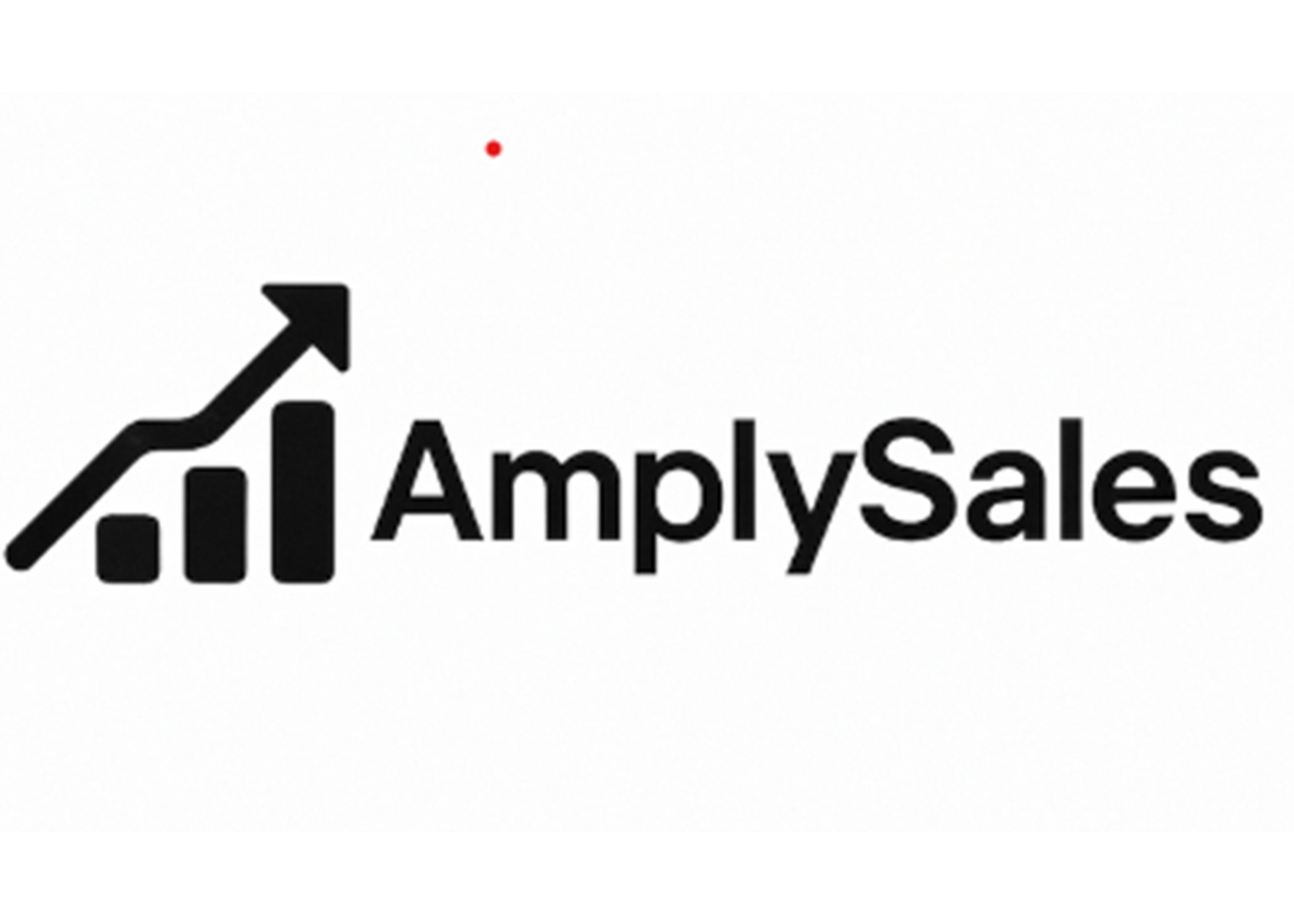 Logo of AmpleSale with upward arrow and bar graph in black and gray