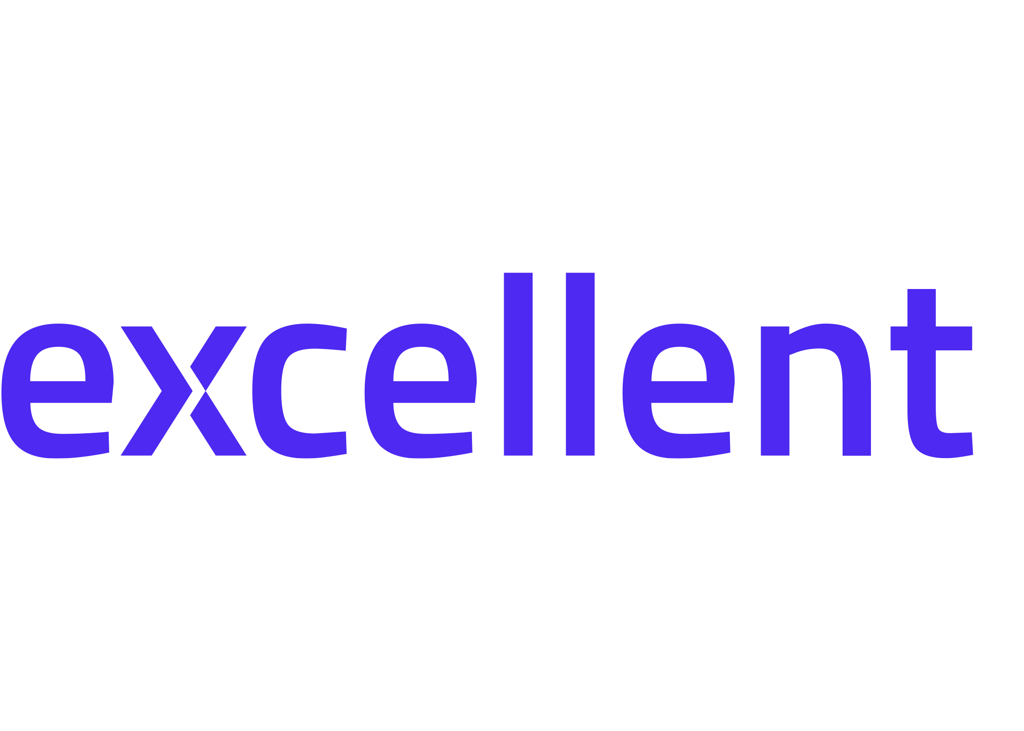Close-up of the word 'excellence' written in bold blue lowercase letters.