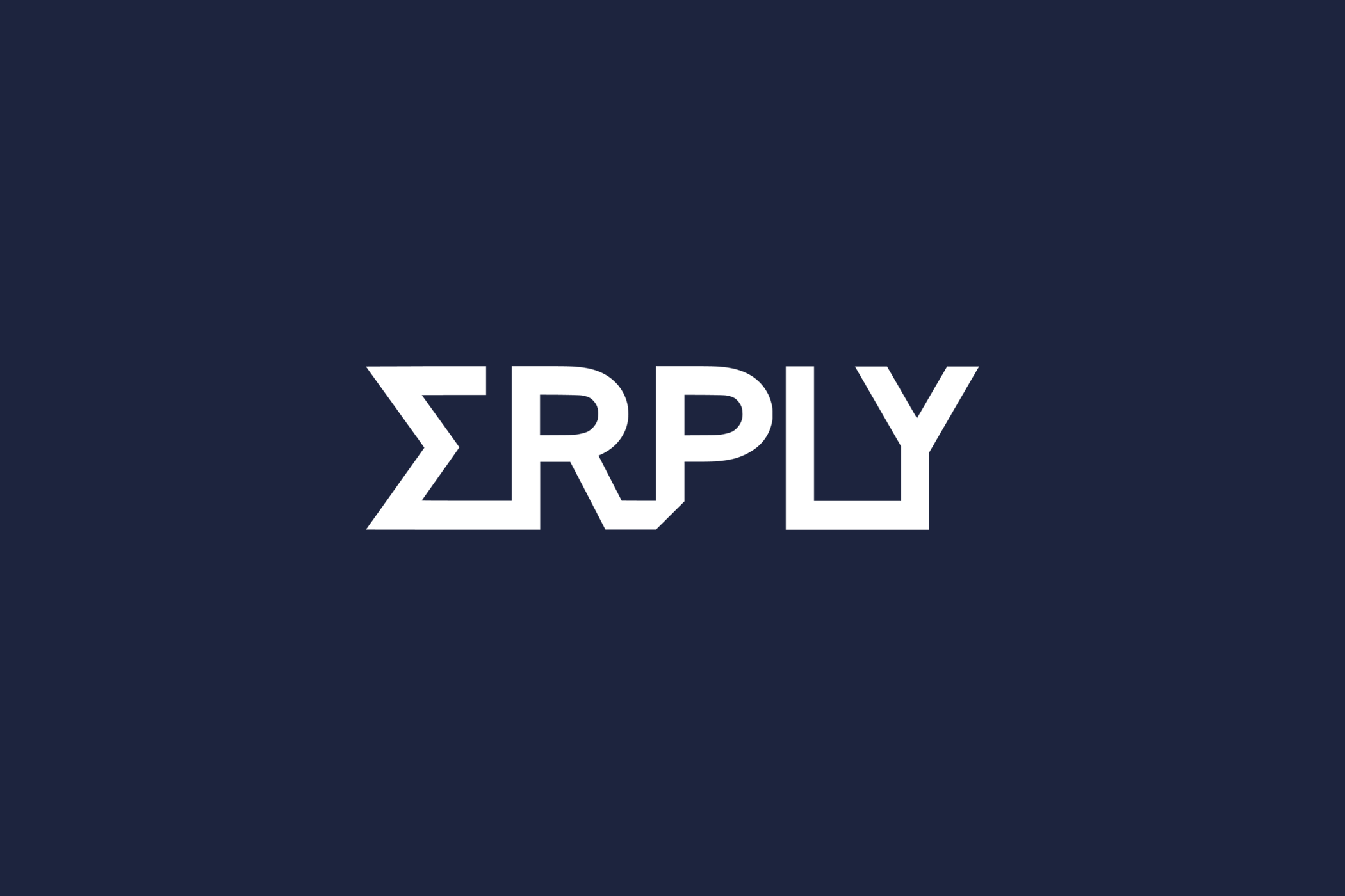 The image shows the word 'SYRPL' written in white, stylized letters on a dark blue background.