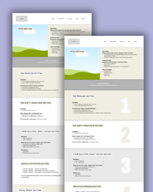 Website Homepage Copywriting Template