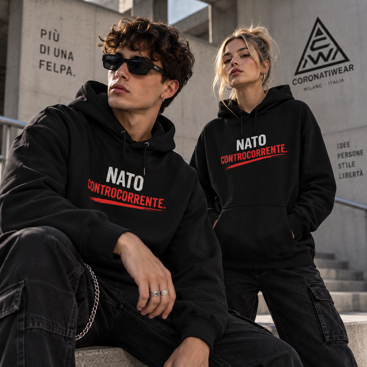 Felpa Premium Unisex "Nato Controcorrente."