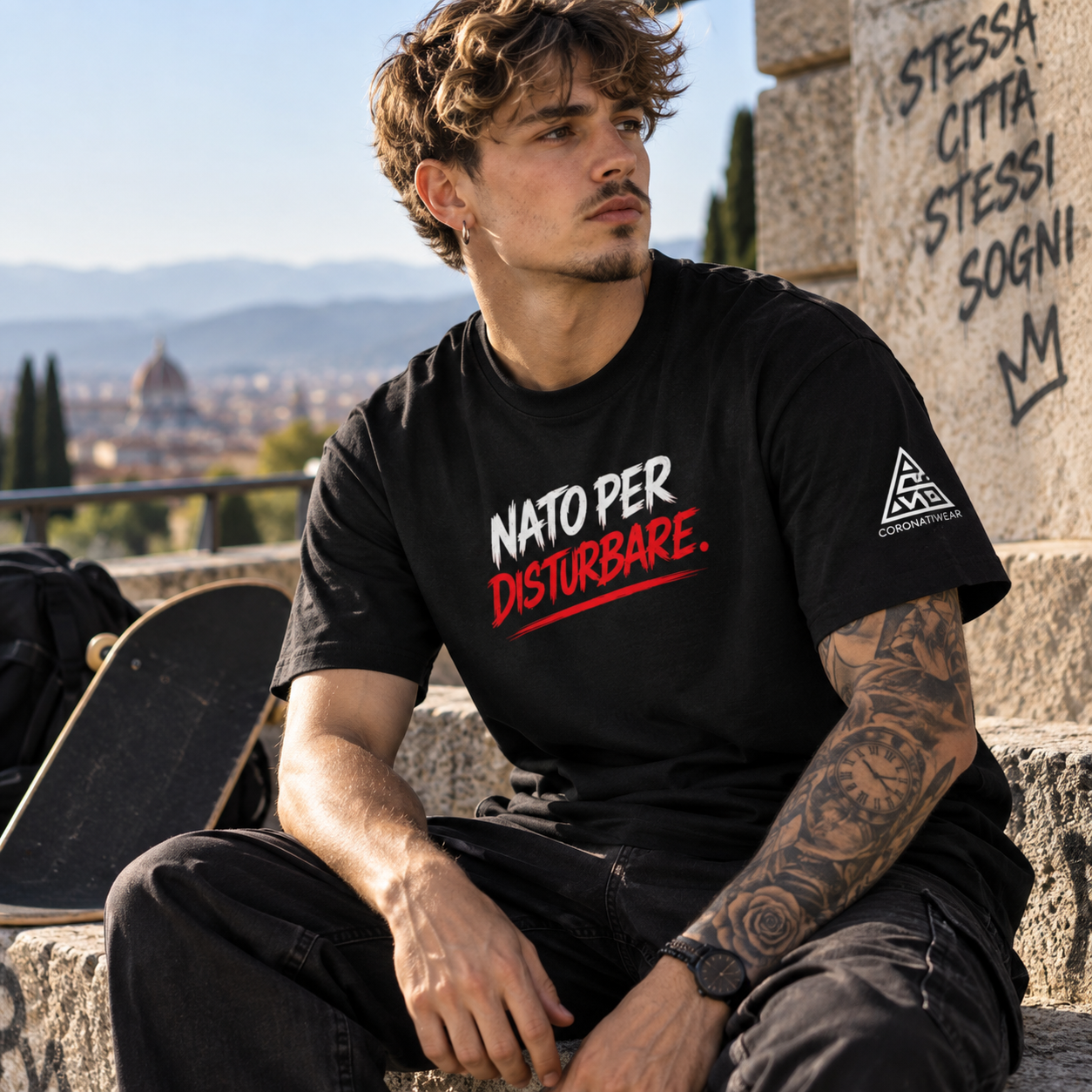 NATO PER DISTURBARE. – T-shirt Premium Heavyweight | Coronatiwear