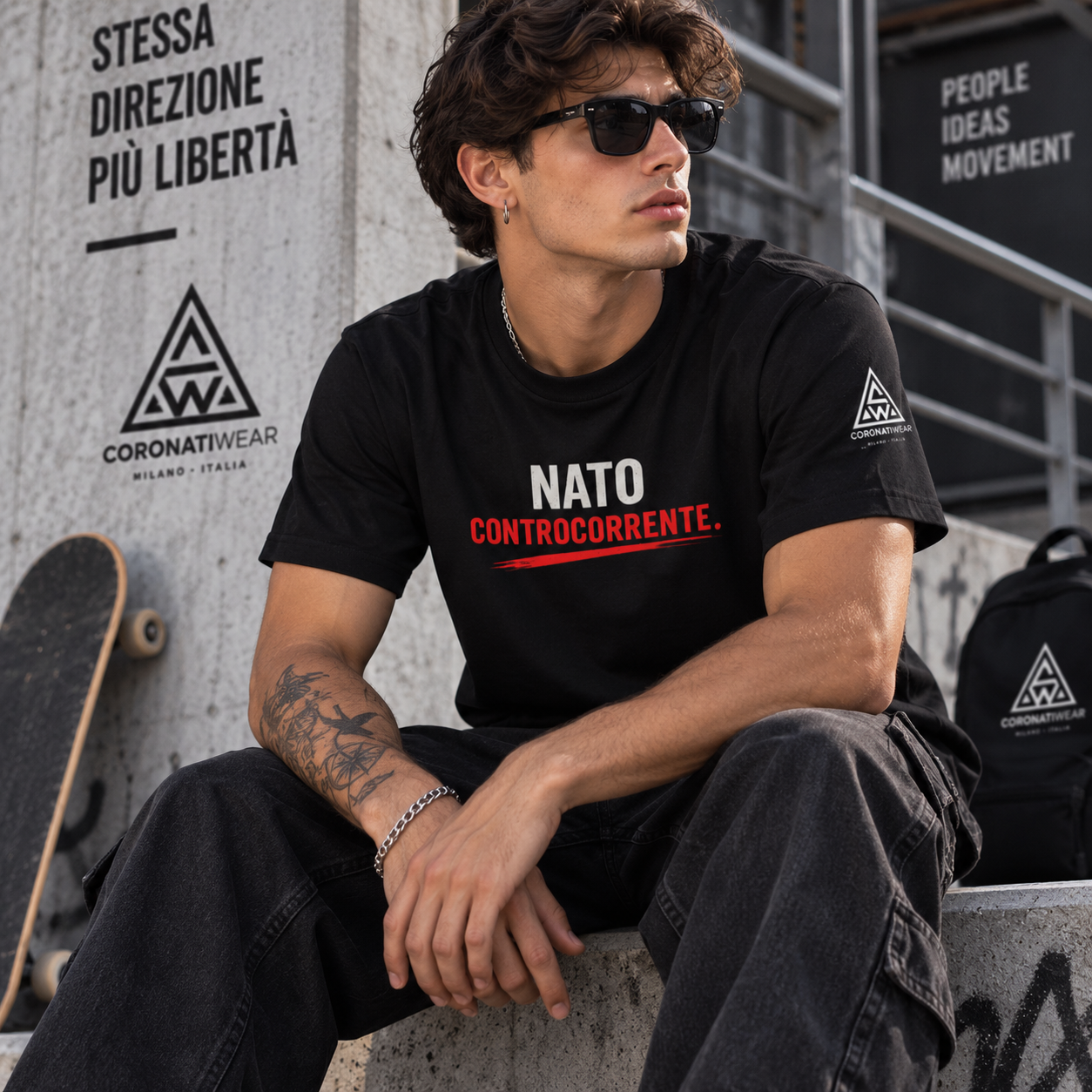 Coronatiwear – Nato Controcorrente | Premium Box Tee MC1087