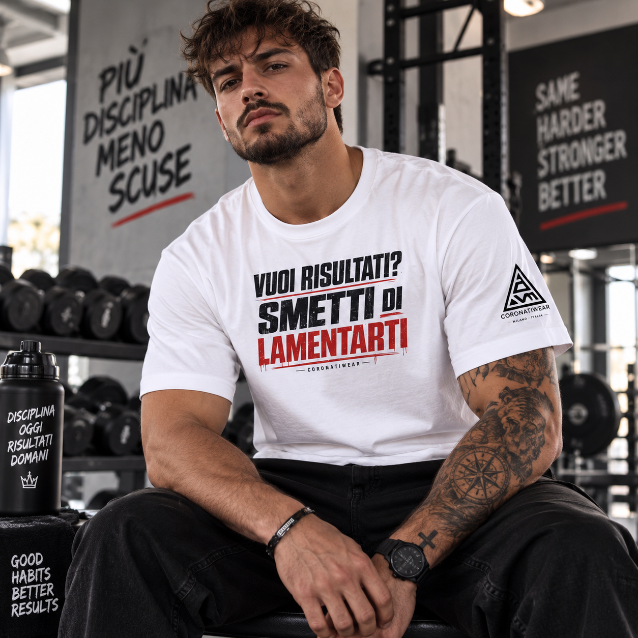 Maglietta "Vuoi Risultati? Smetti di Lamentarti" | Streetwear Motivazionale CoronatiWear