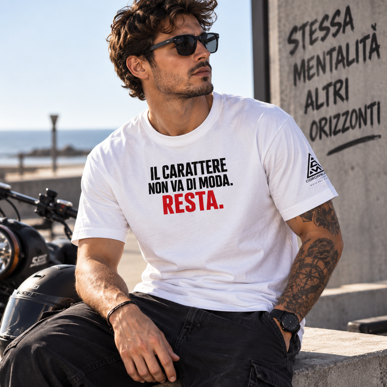 T-shirt "Il carattere non va di moda. Resta." | CoronatiWear