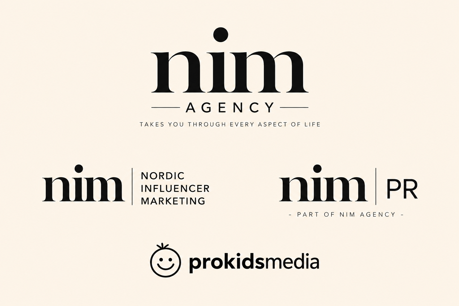 NIM Agency, NIM PR og ProKidsMedia – nordiske bureauer grundlagt af Jean Gorell med fokus på influencer marketing, PR, medier og kommunikation til børn, familier og livsstilsbrands.