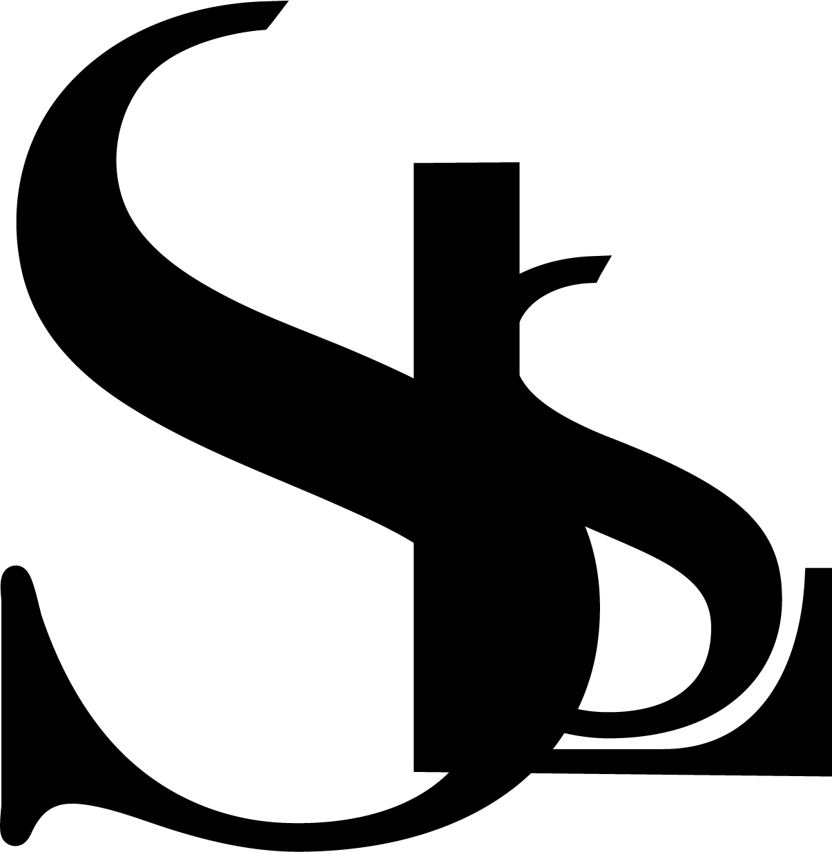 A black silhouette of a person with wings standing on a hilltop, holding a sword. The background is plain white.
