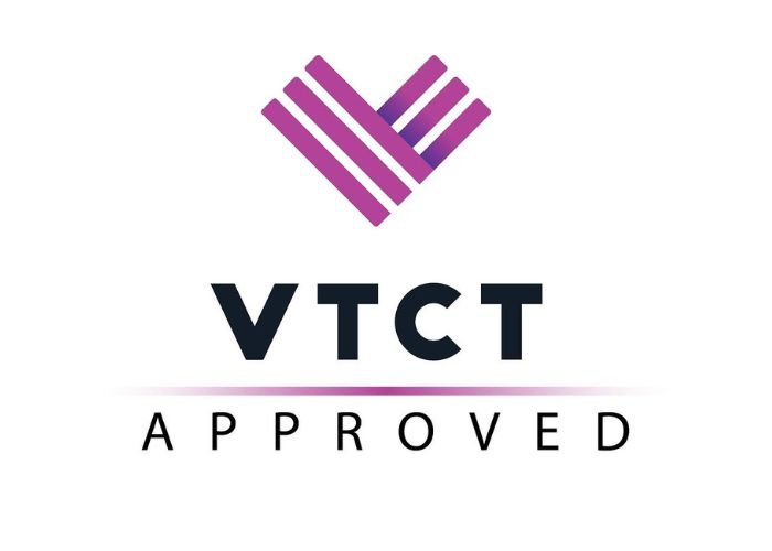 VCT logo with an abstract purple checkmark design above the words "VCT Approved" in black and purple text.