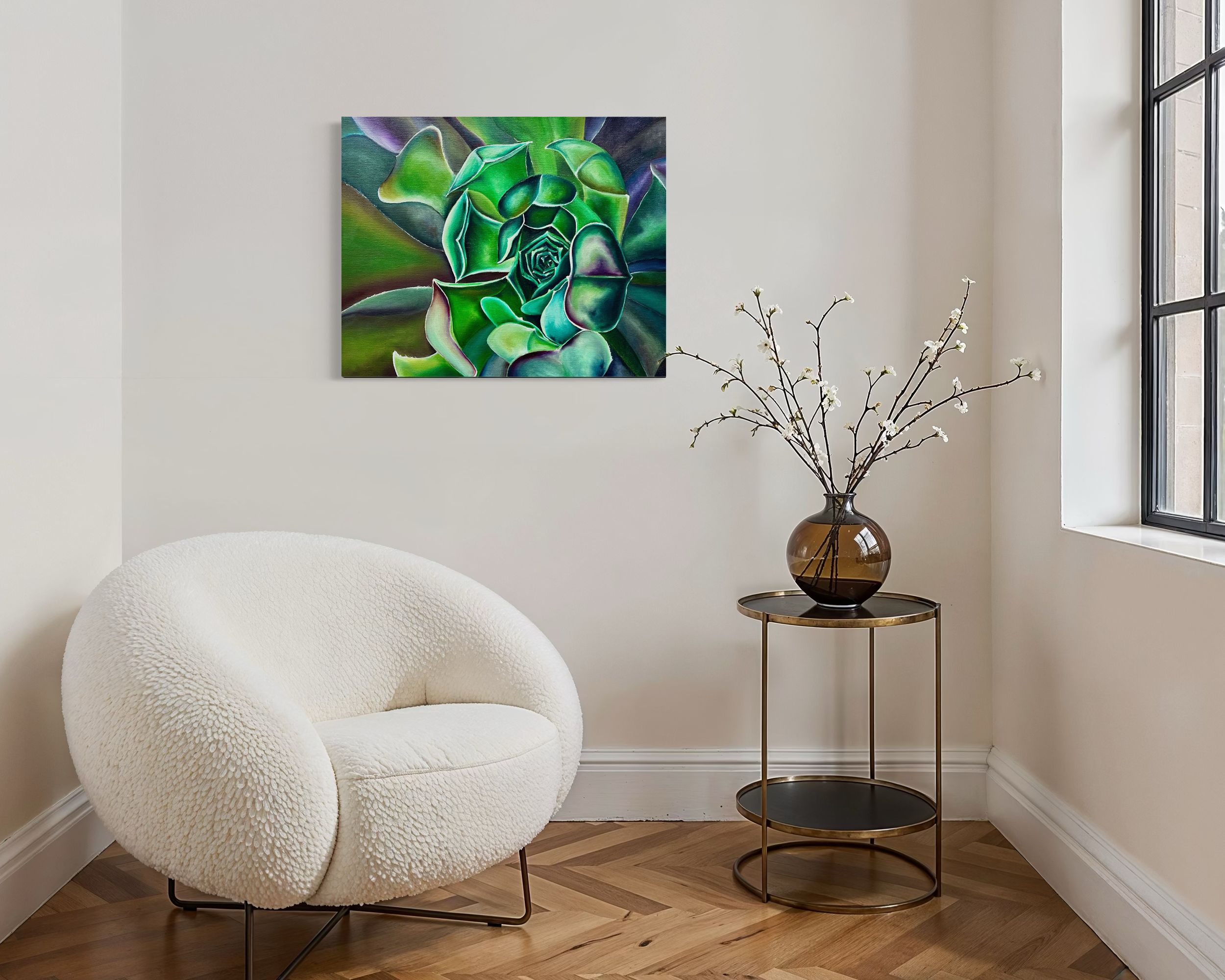 Succulent-serenity-oil-painting-anitha-iyer-3