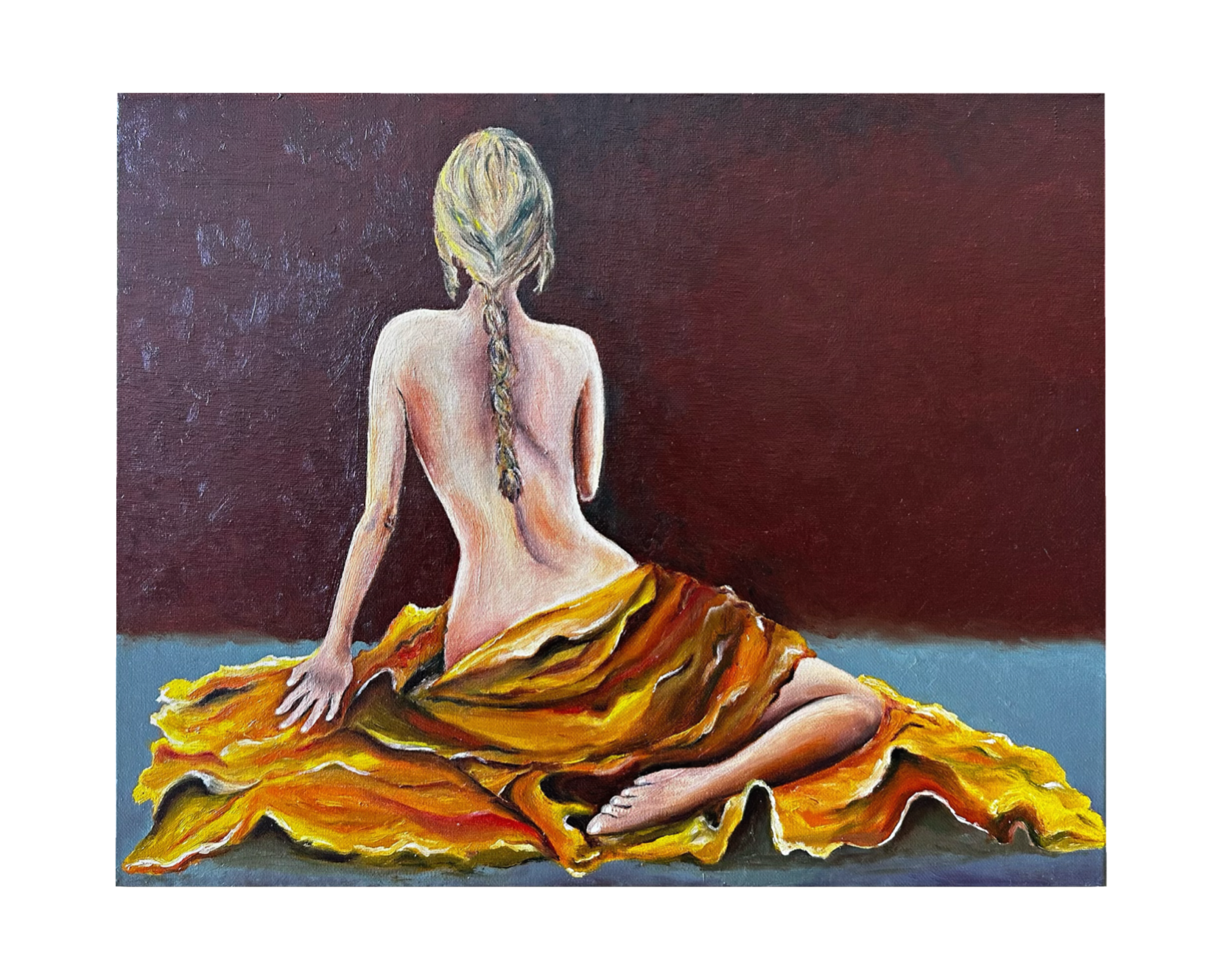 What remains unspoken an oil painting by San Francisco artist Anitha Iyer