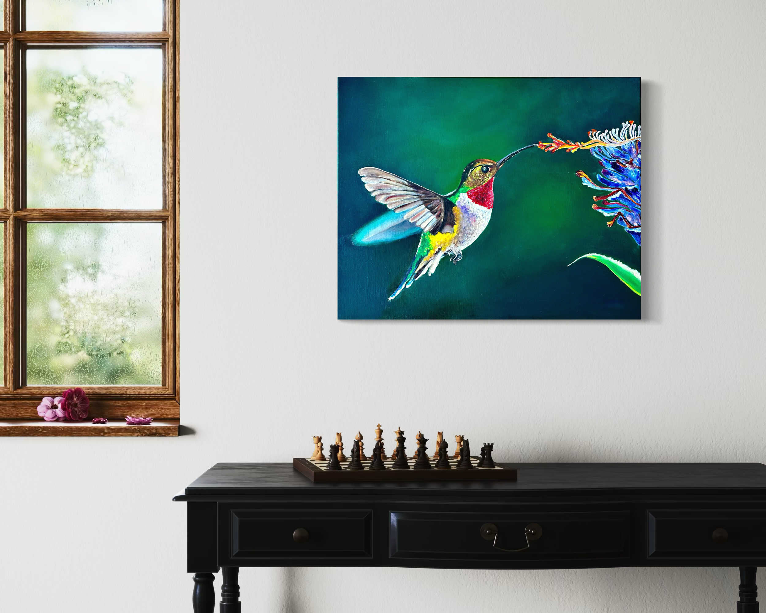 between-heartbeats-hummingbird-oil-painting-anitha-iyer8