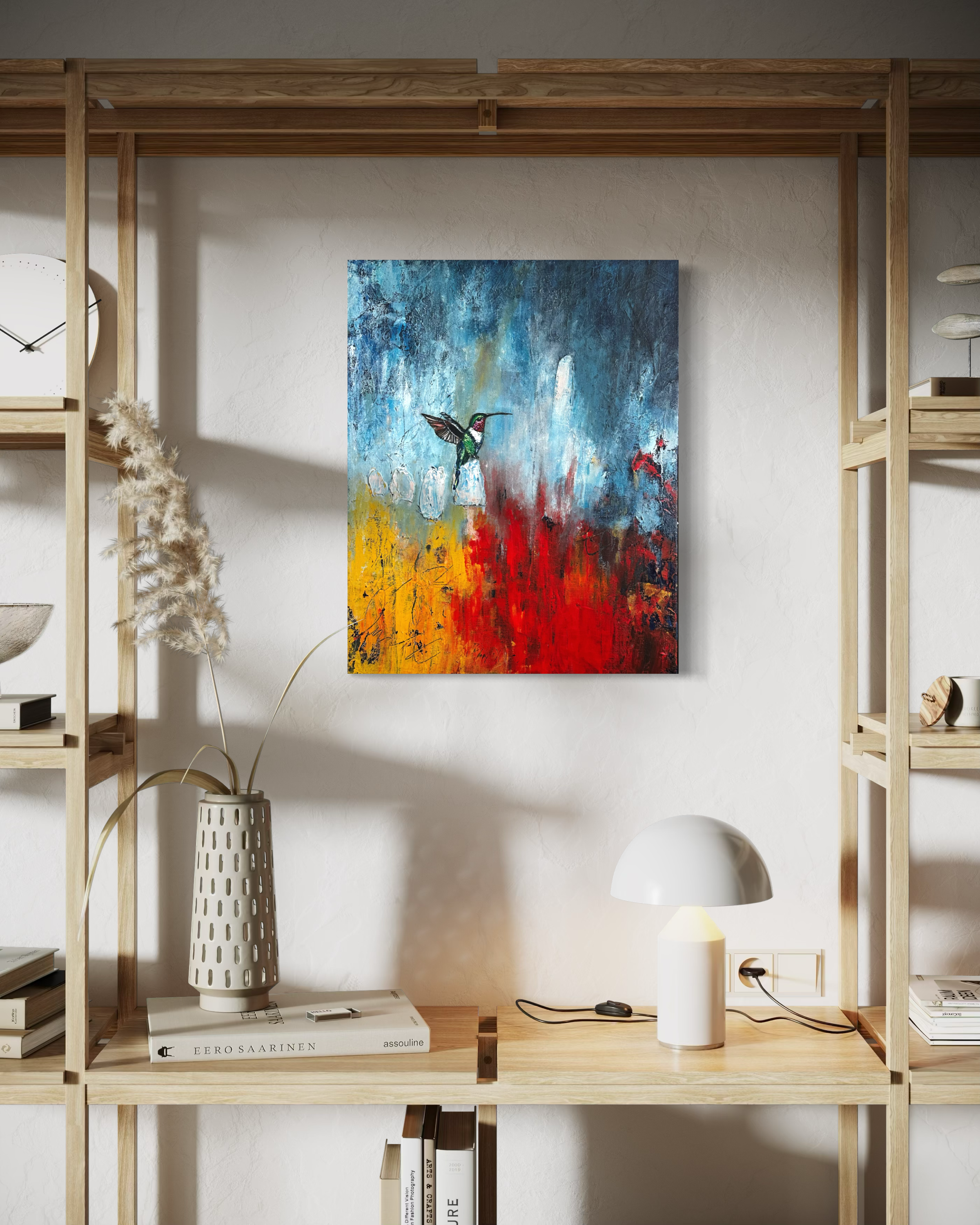 The Space Between_Original Abstract Hummingbird Painting by Artist Anitha Iyer11