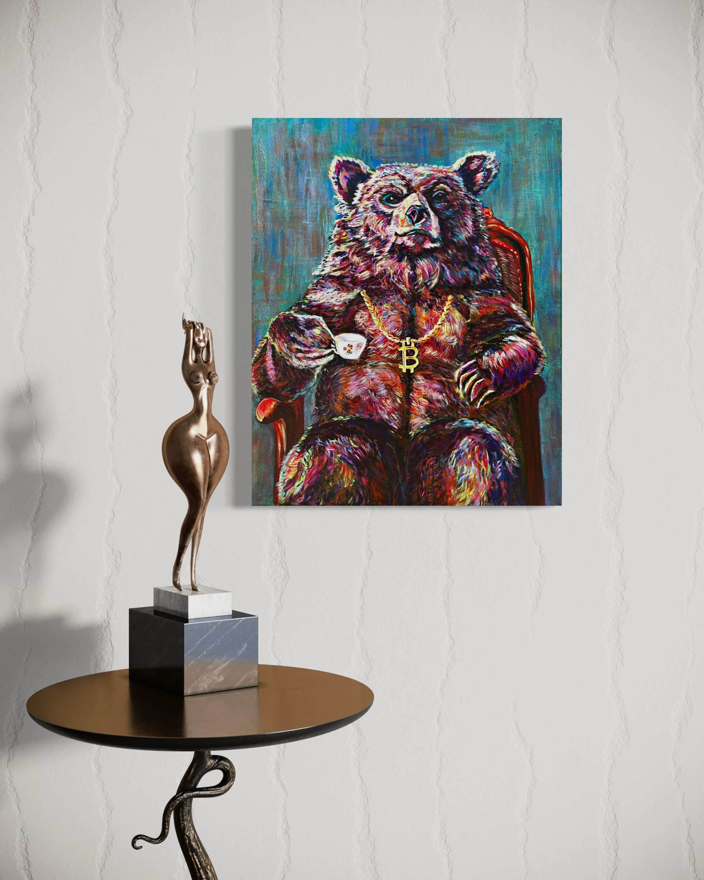 Sir Arthur ₿. Bear Original Bitcoin Bear Painting by Anitha Iyer7