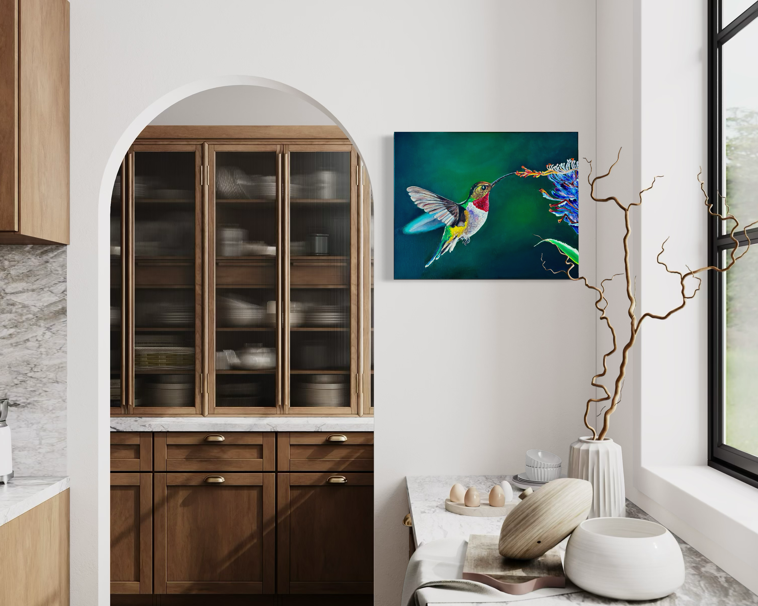 between-heartbeats-hummingbird-oil-painting-anitha-iyer4