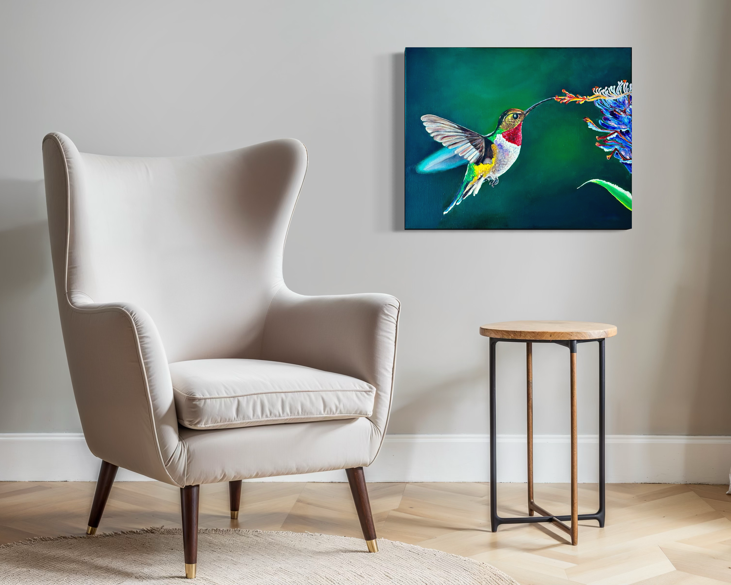 between-heartbeats-hummingbird-oil-painting-anitha-iyer9